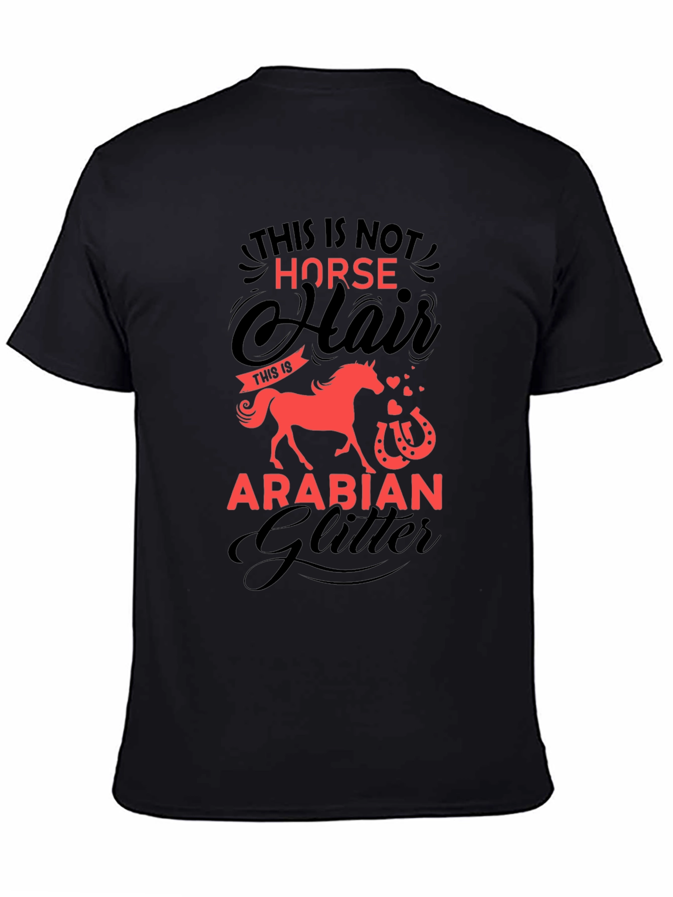 Black Horse Hair Arabian Glitter T-Shirt view 4