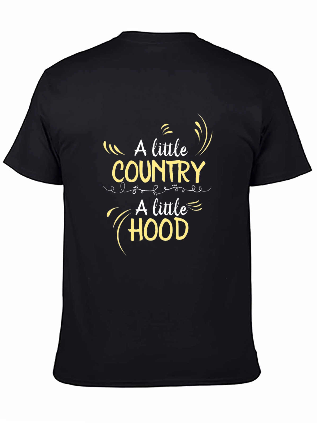 Black Country Hood Graphic Tee - Trendy Black T-Shirt view 4