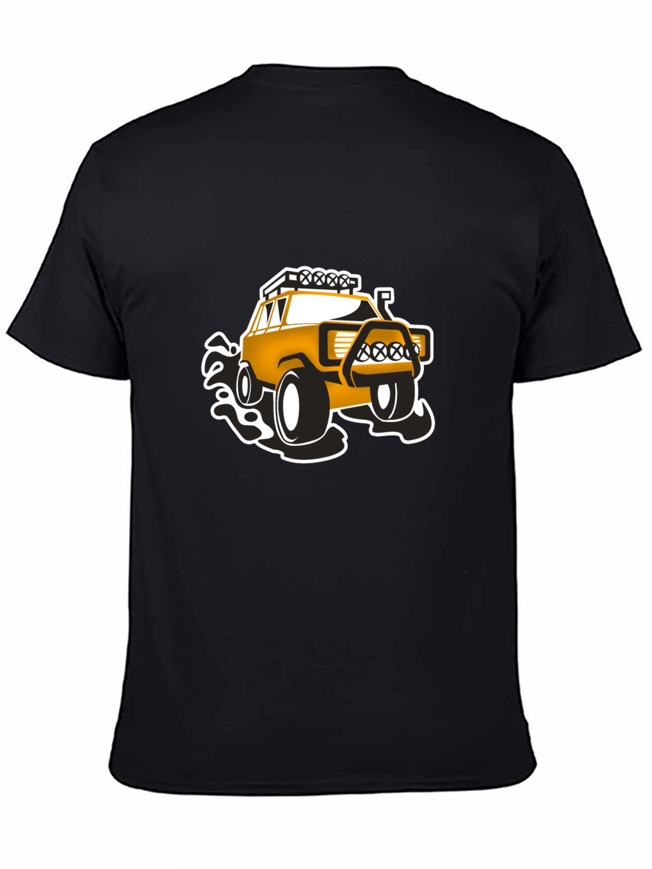 Black Off-Road Adventure T-Shirt - Black, Bold Design view 4
