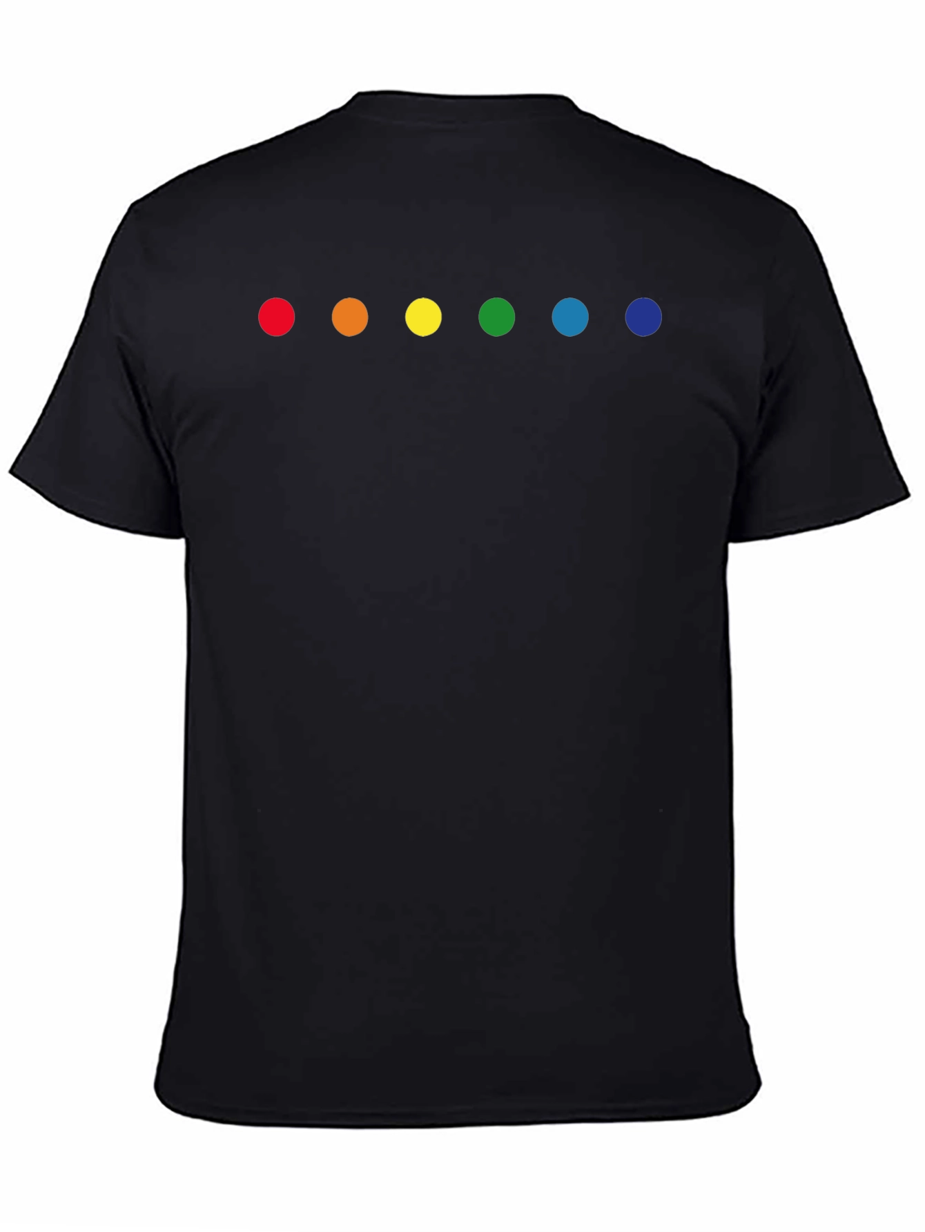 Black Rainbow Dot Graphic Tee - Black Crew Neck view 4