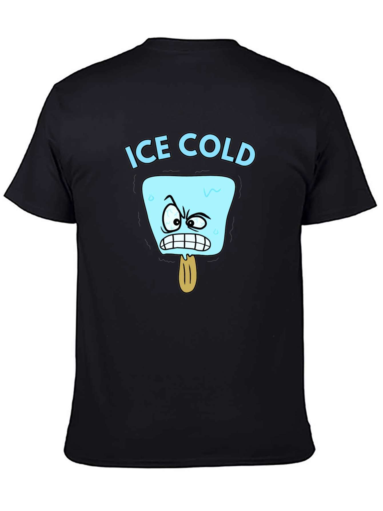 Black Ice Cold Cartoon Graphic T-Shirt view 4