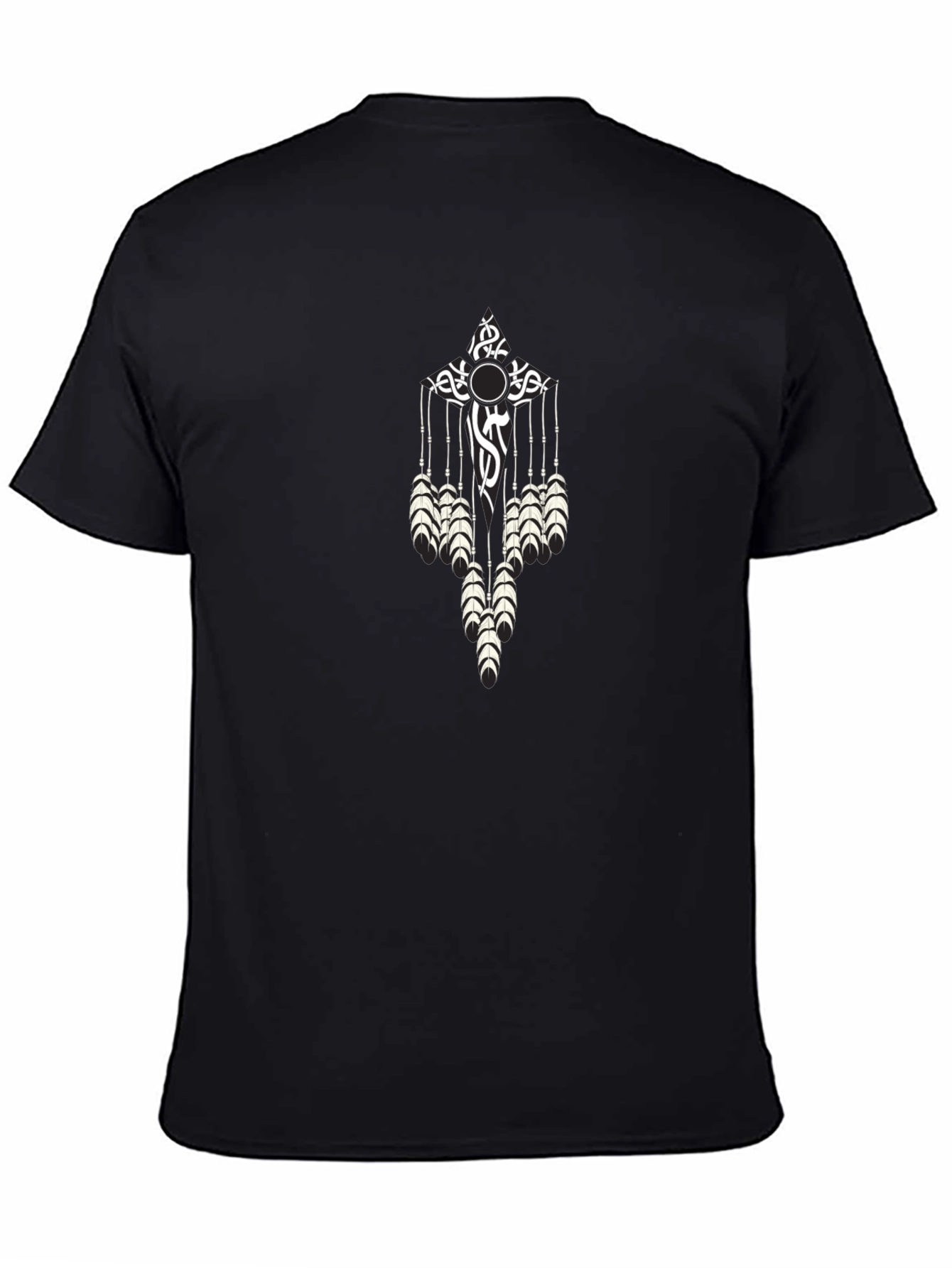 Black Black T-Shirt with Dreamcatcher Design view 4