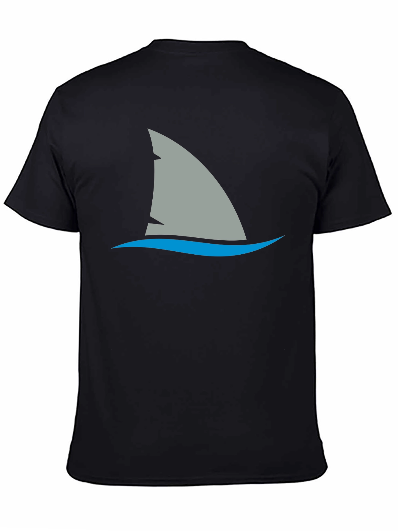 Black Shark Fin Graphic Tee - Black Cotton Comfort view 4