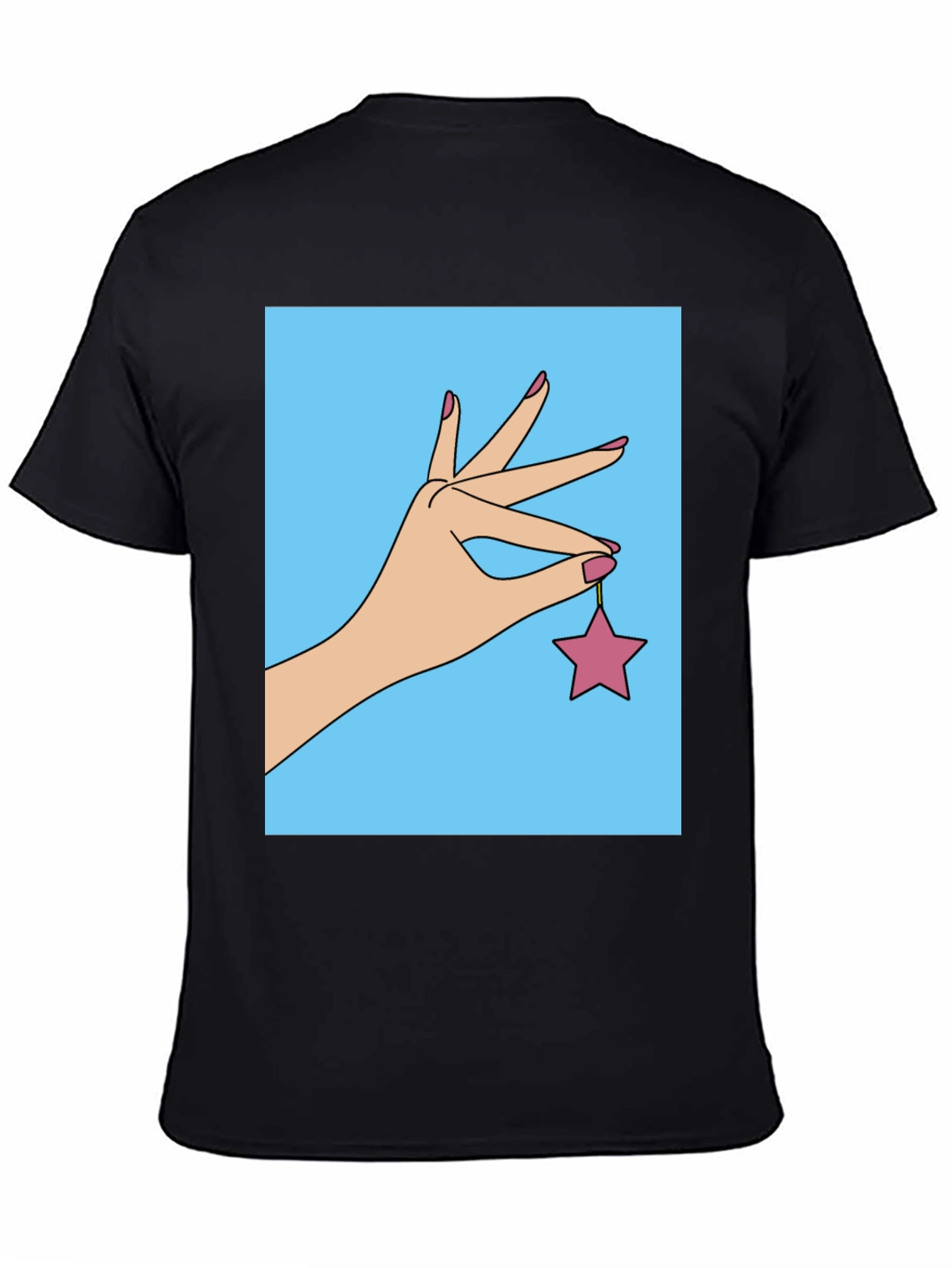 Black Hand Holding Star Graphic T-Shirt view 4