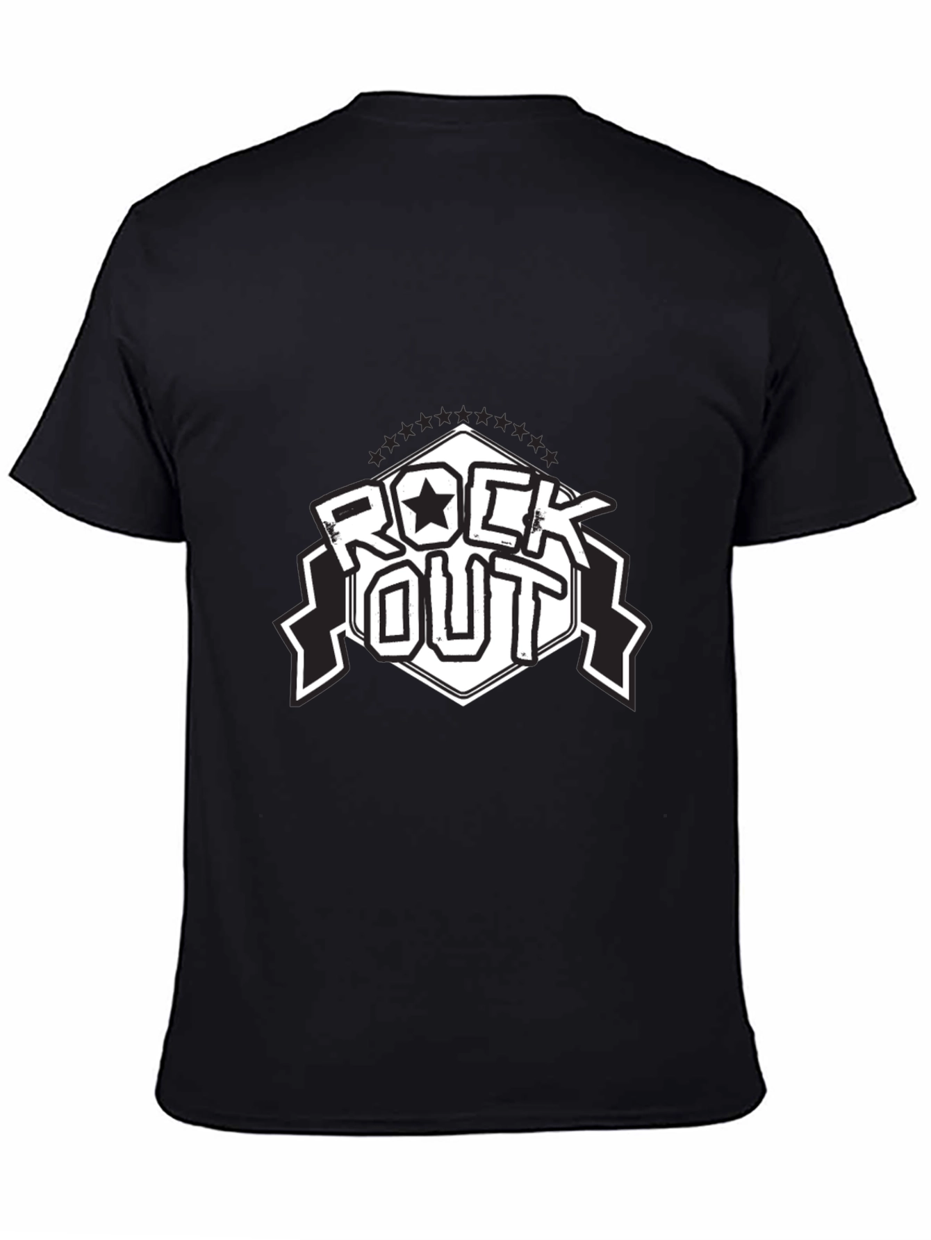Black Rock Out Black T-Shirt - Stylish Graphic Tee view 4