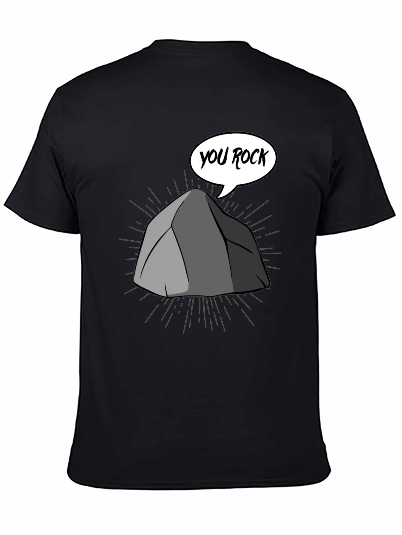 Black You Rock Graphic Tee - Men's Black Cotton T-Shirt view 4