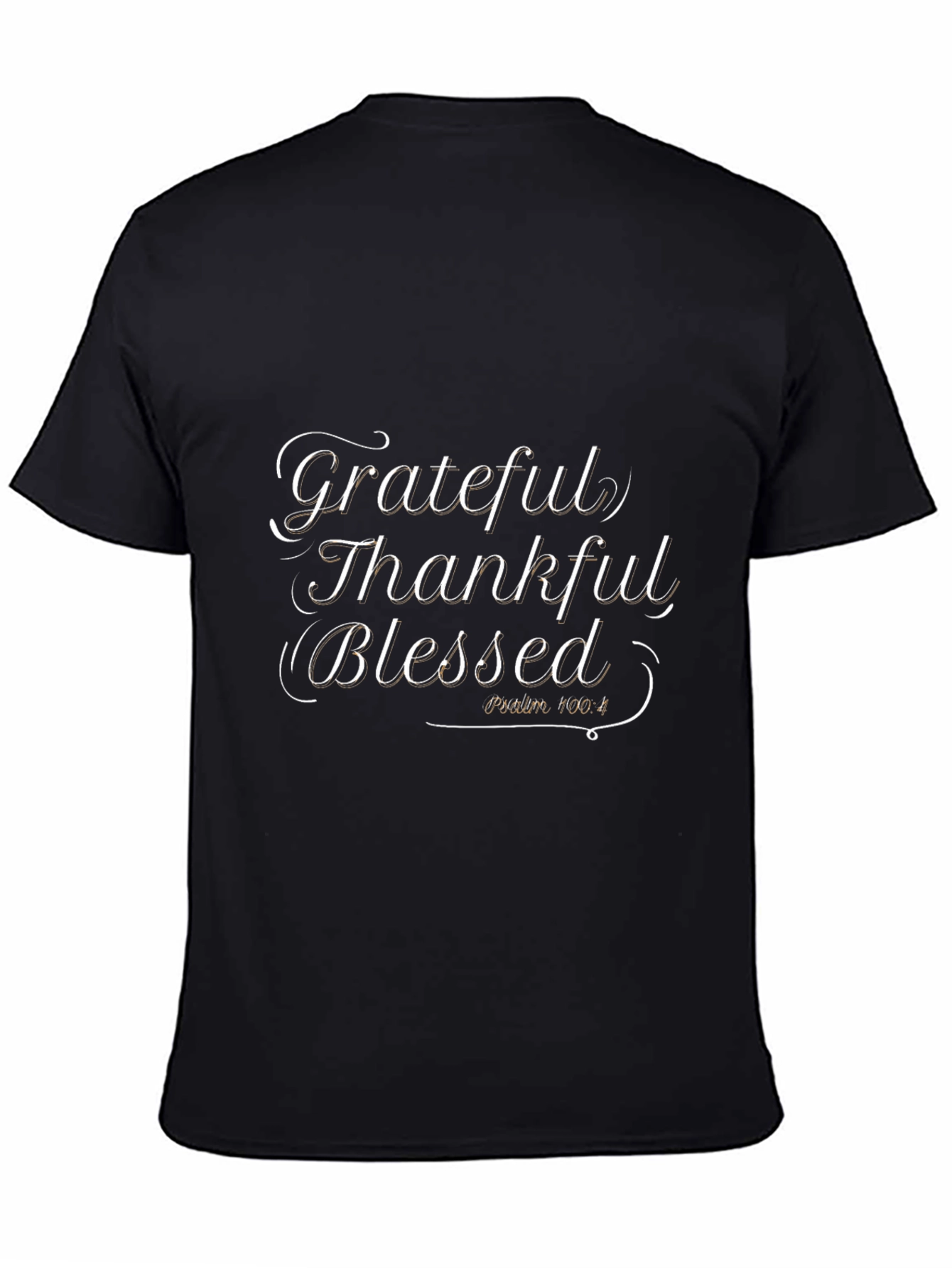 Black Grateful Thankful Blessed Black T-Shirt view 4