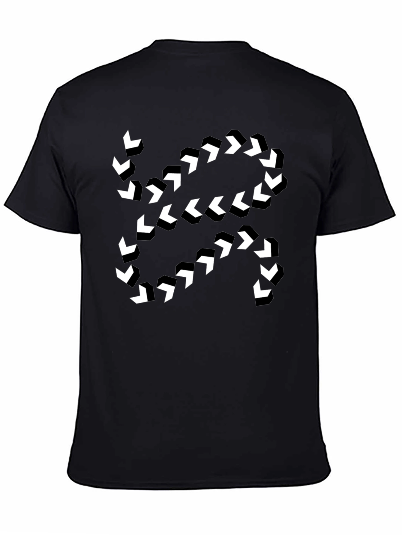 Abstract Arrow Pattern Black T-Shirt - 4