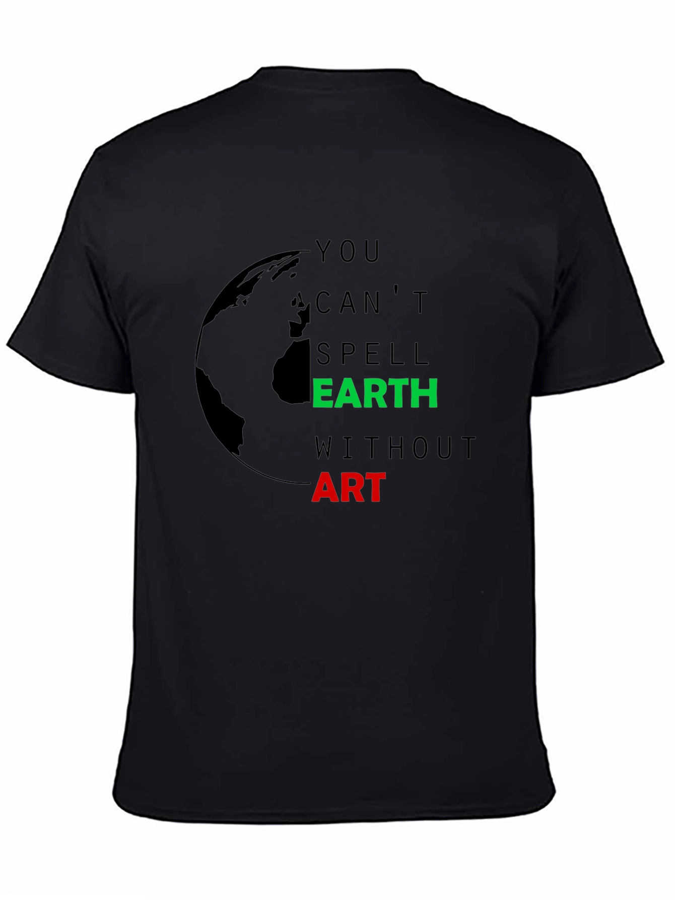 Black Earth Art T-Shirt - Black Graphic Tee for Nature Lovers view 4