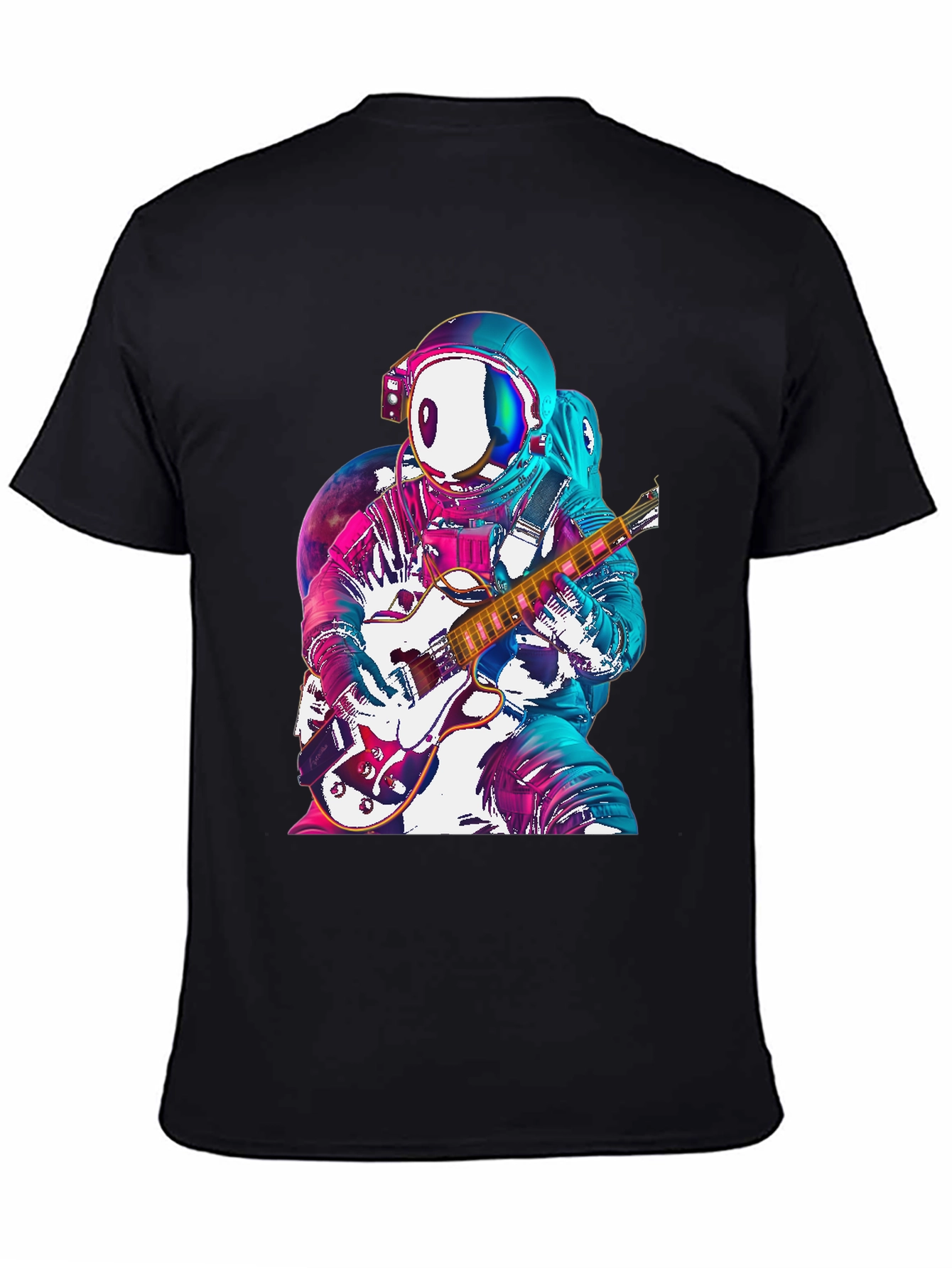 Black Astronaut Guitarist Graphic Tee - Space Rock! view 4