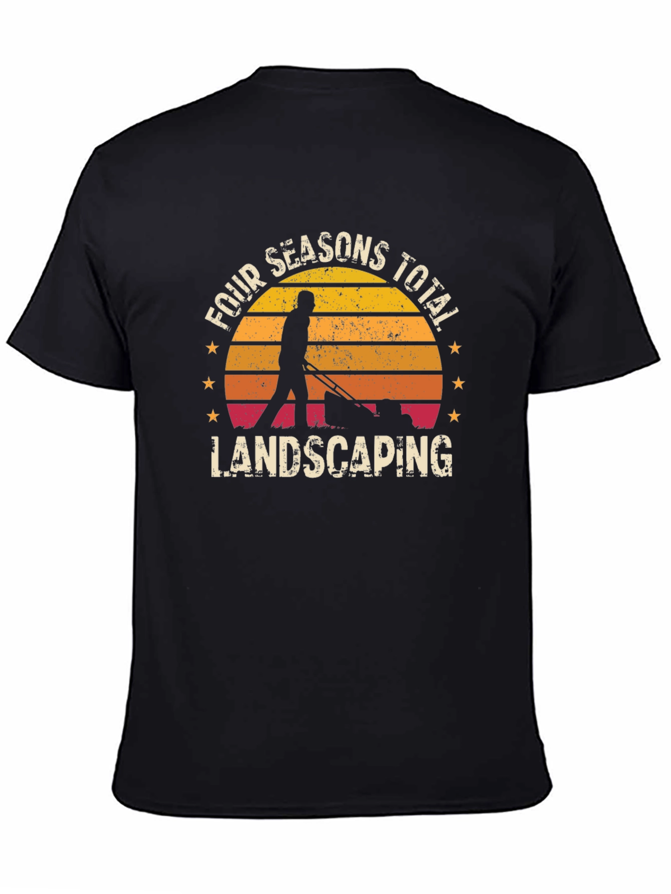 Black Four Seasons Total Landscaping Graphic Tee view 4