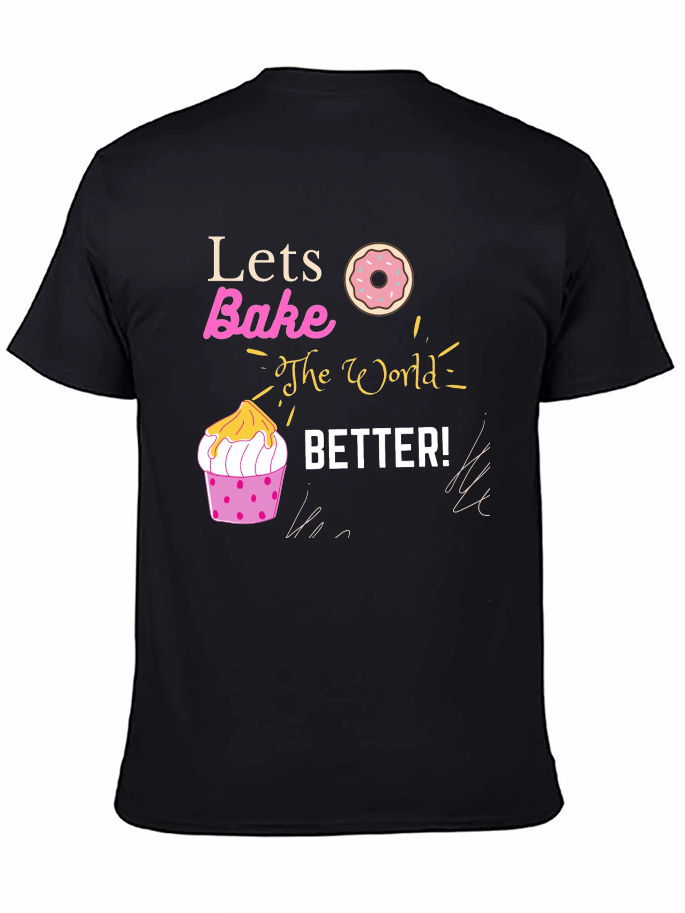 Black Lets Bake the World Better Graphic Tee view 4