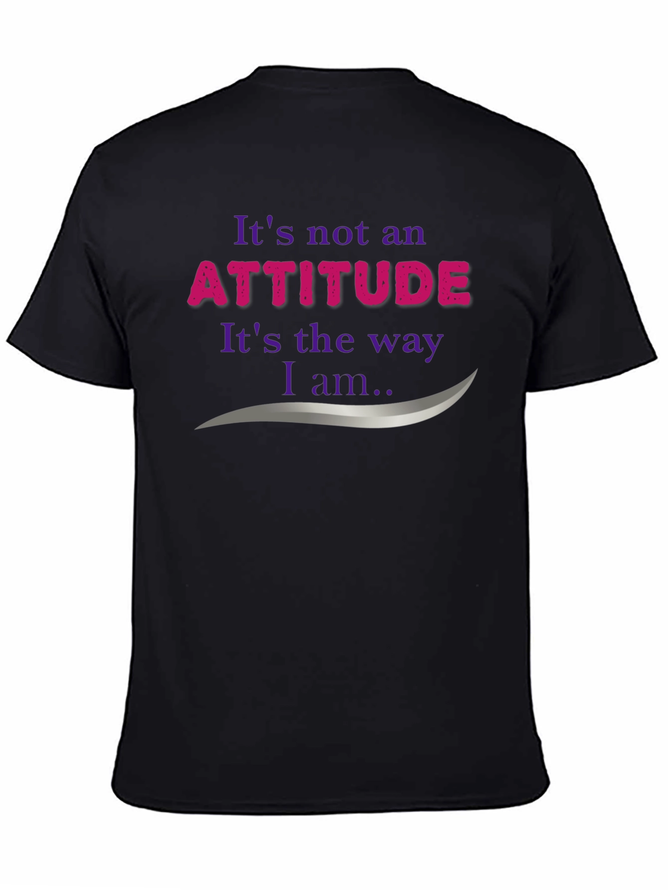 Black Attitude Statement Graphic Tee - Soft Cotton Blend view 4