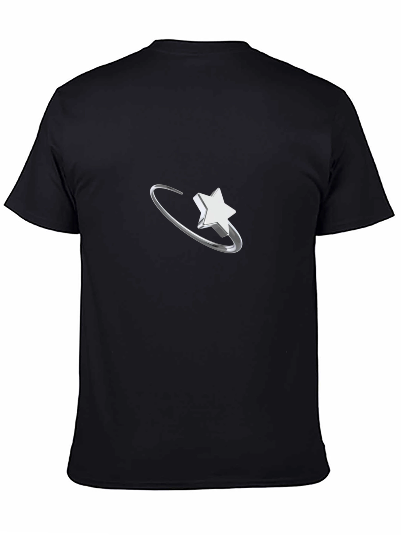 Black Orbiting Star Graphic Black T-Shirt view 4