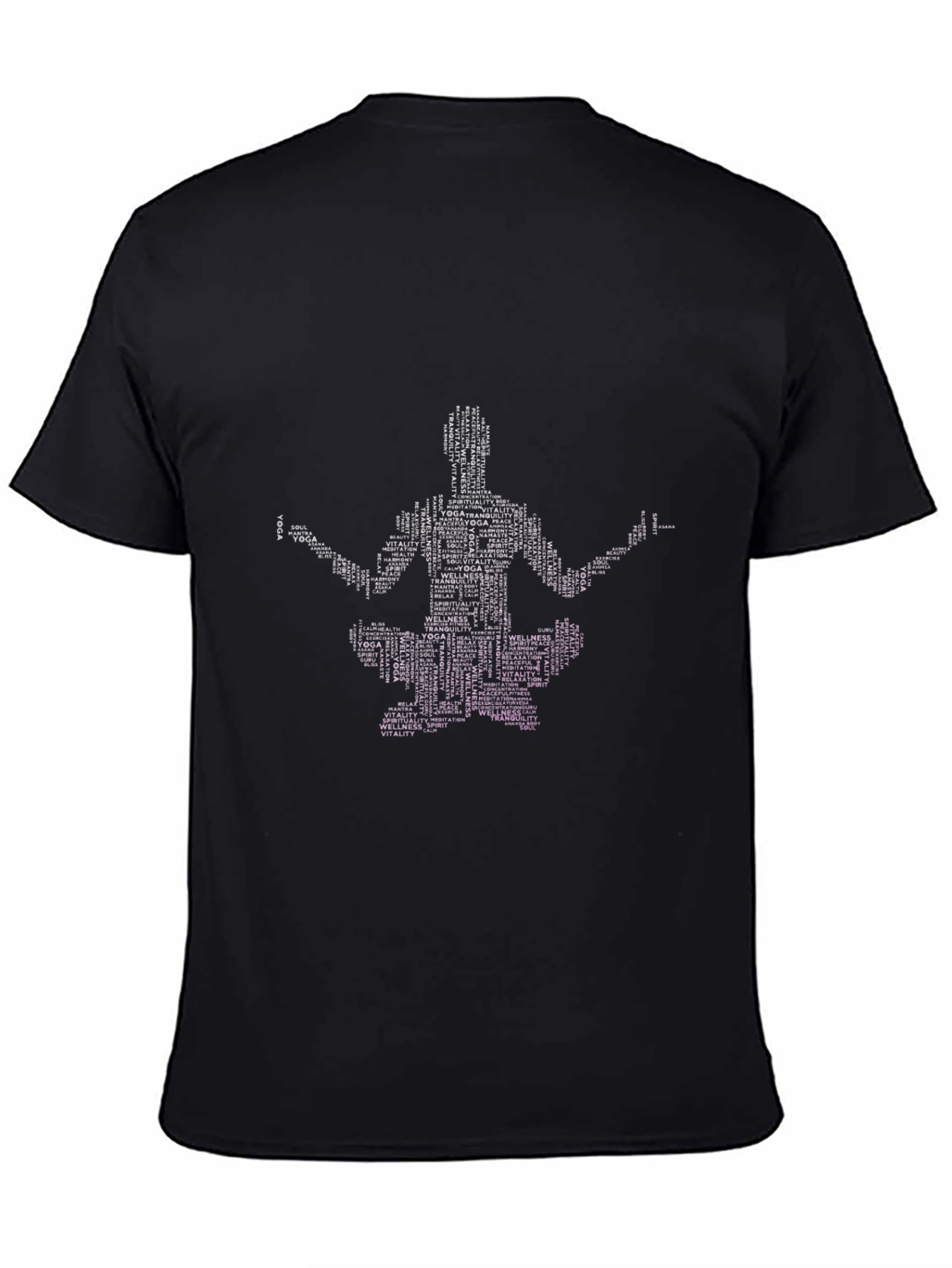 Black Yoga Word Art T-Shirt - Spiritual Wellness Tee view 4
