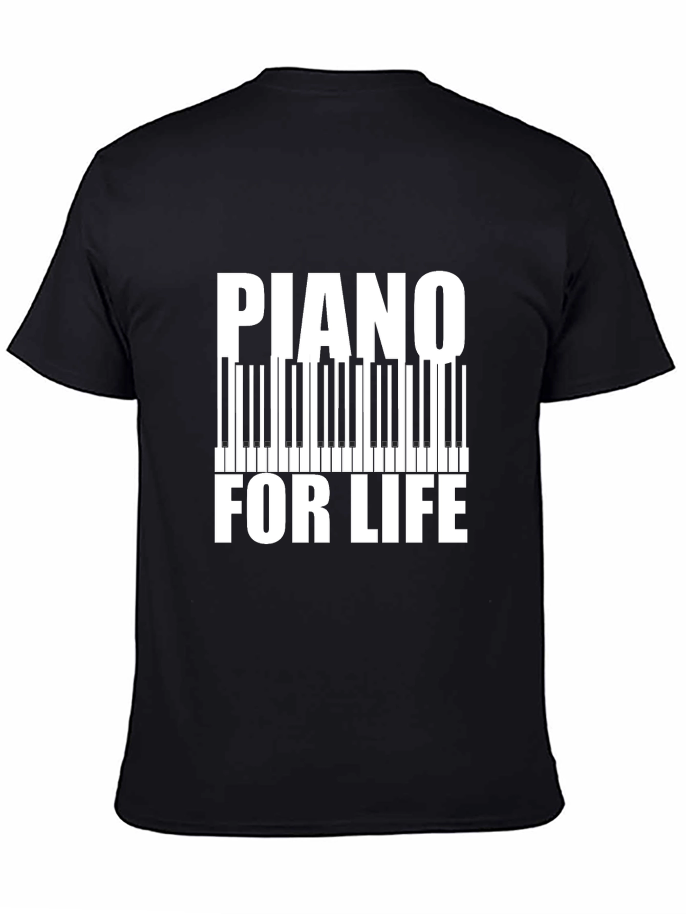 Black Piano For Life Graphic Tee - Music Lover's T-Shirt view 4