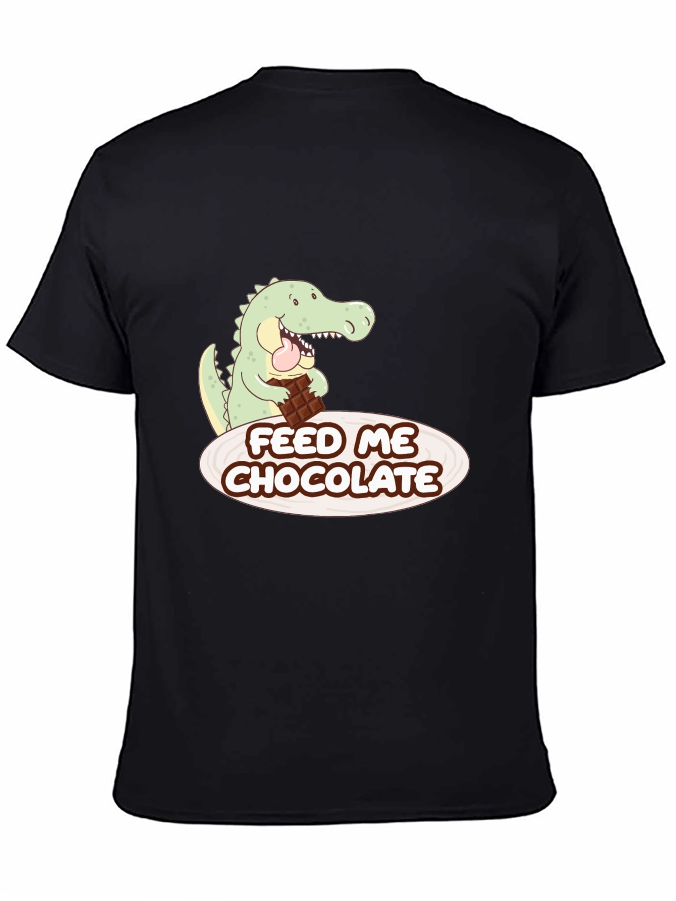 Black Funny Alligator Chocolate Lover Graphic Tee view 4