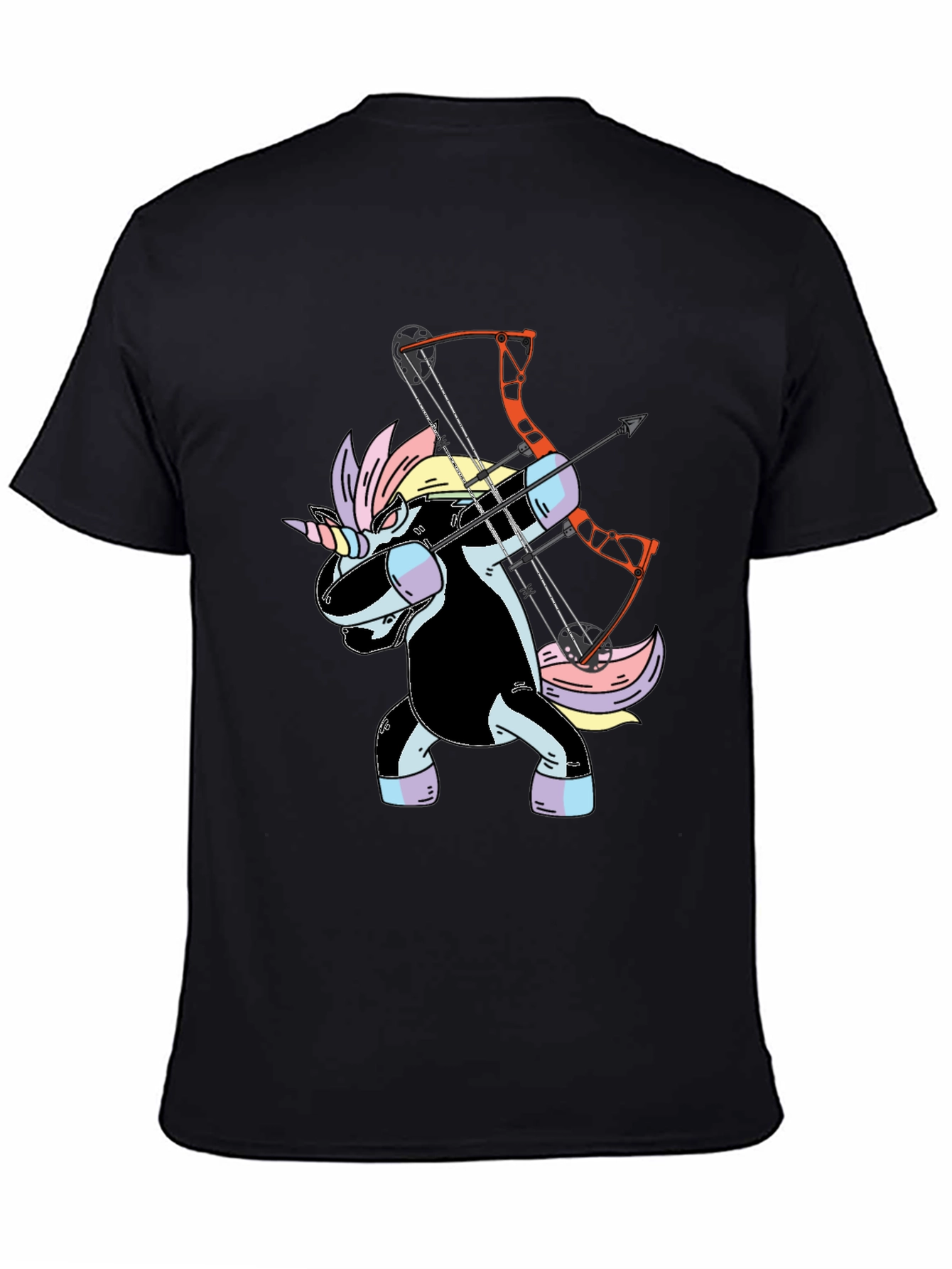 Black Unicorn Archer Graphic Tee - Black Cotton T-Shirt view 4