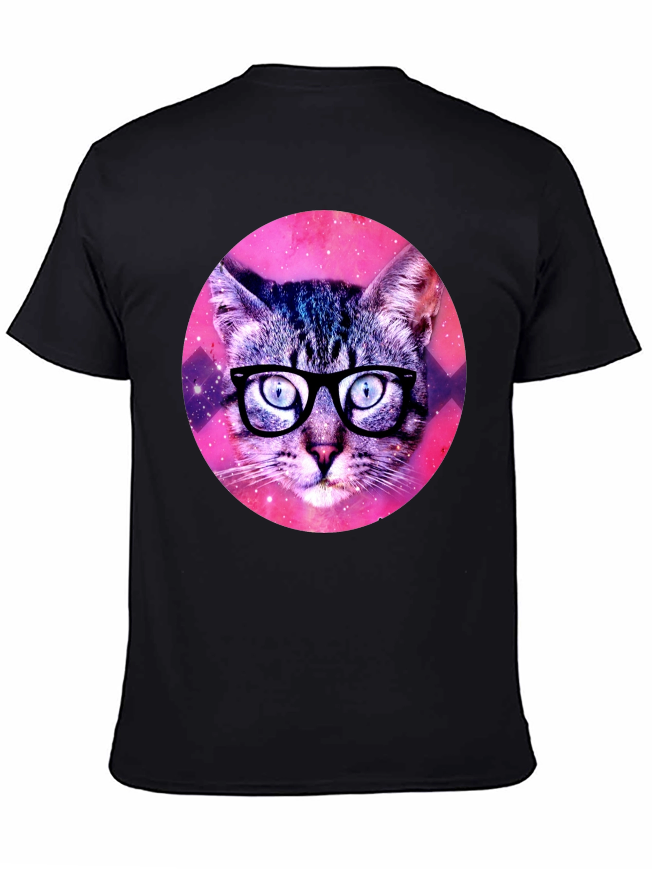 Black Galaxy Cat T-Shirt - Hipster Style Tee view 4