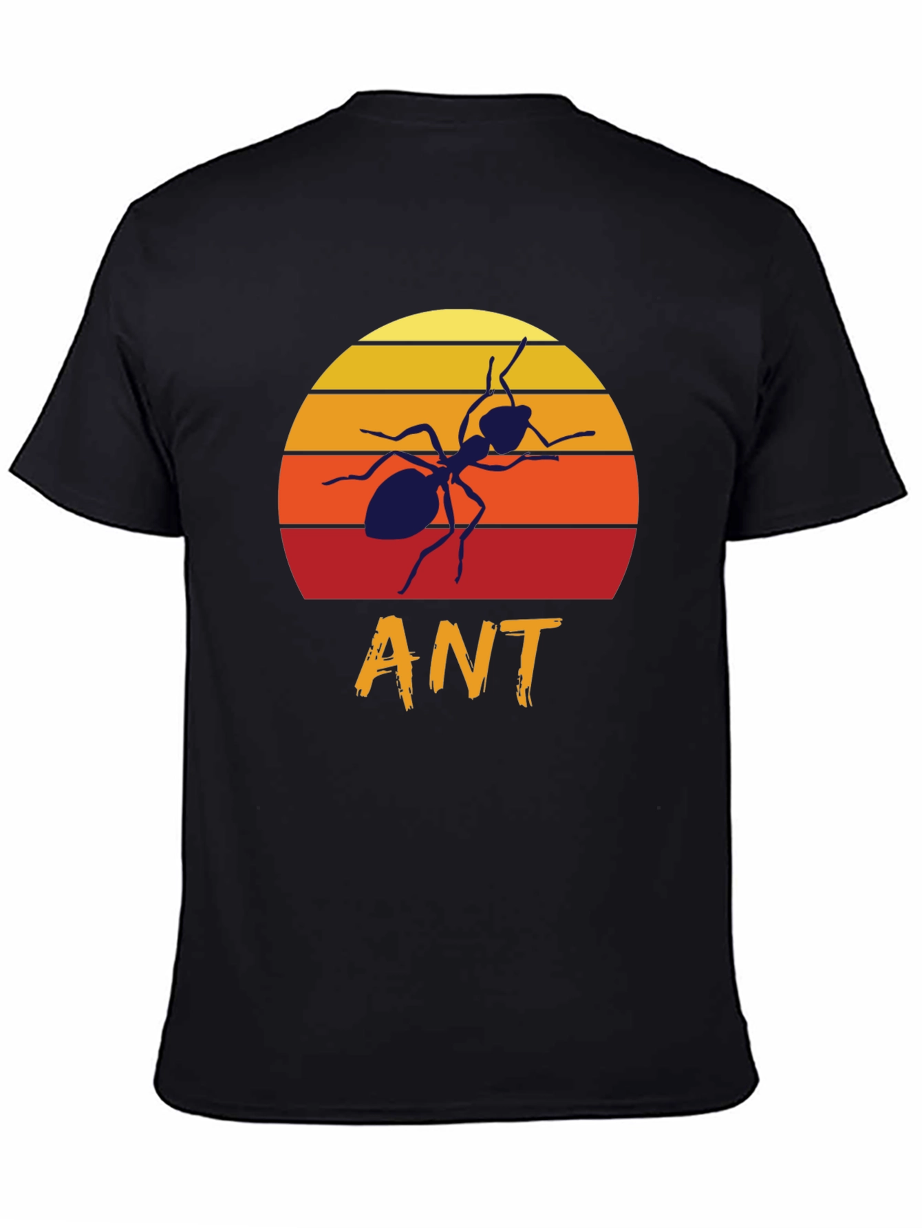 Black Retro Sunset Ant Graphic T-Shirt view 4