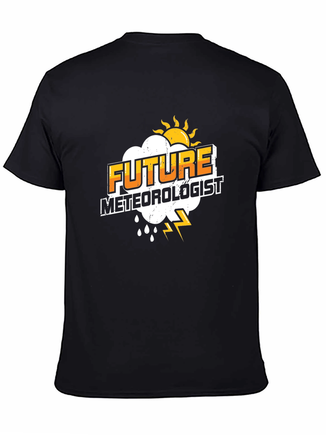 Black Future Meteorologist Black T-Shirt view 4