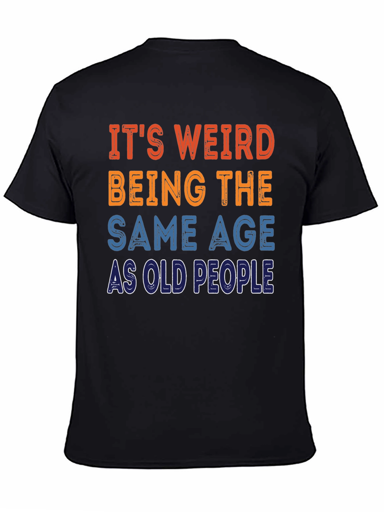Black Funny Old People T-Shirt view 4