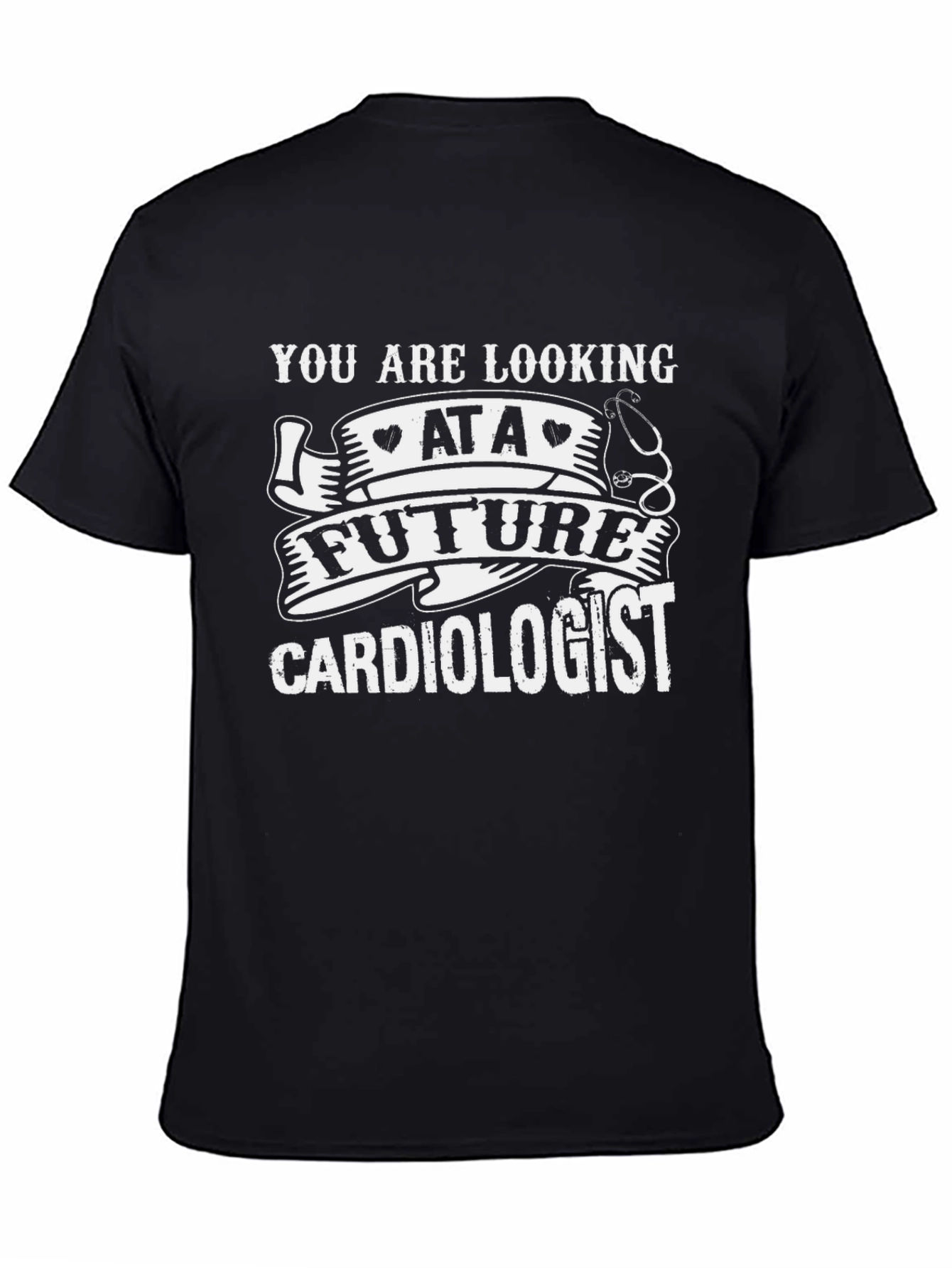 Black Future Cardiologist Graphic T-Shirt view 4