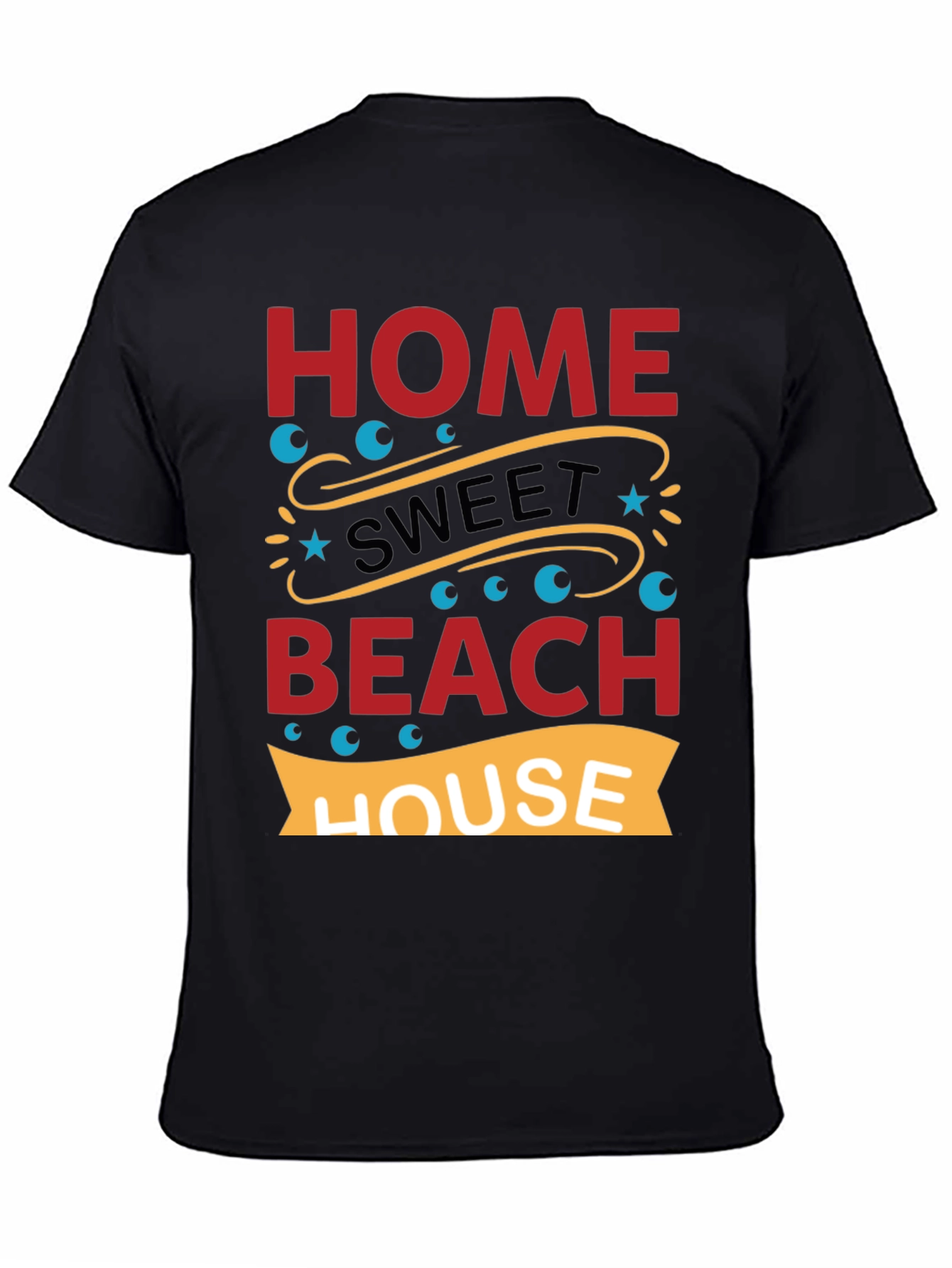 Black Home Sweet Beach House Graphic Tee view 4