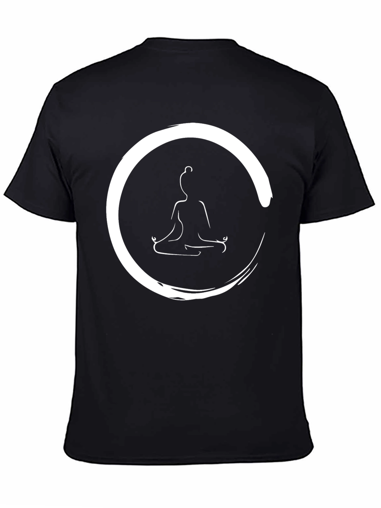Black Zen Circle Yoga T-Shirt - Meditate in Style view 4