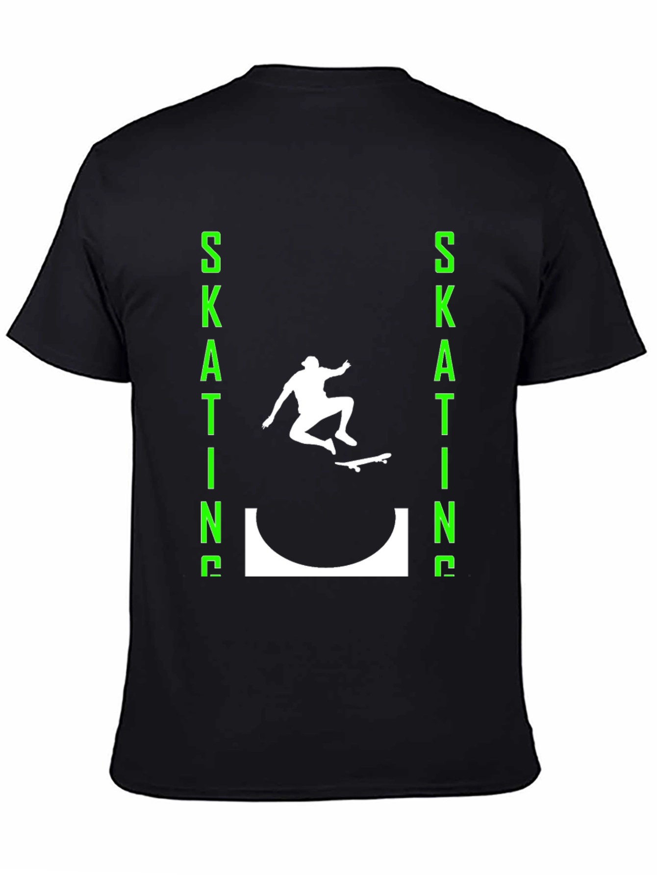 Black Skating T-Shirt - Cool Graphic Design view 4