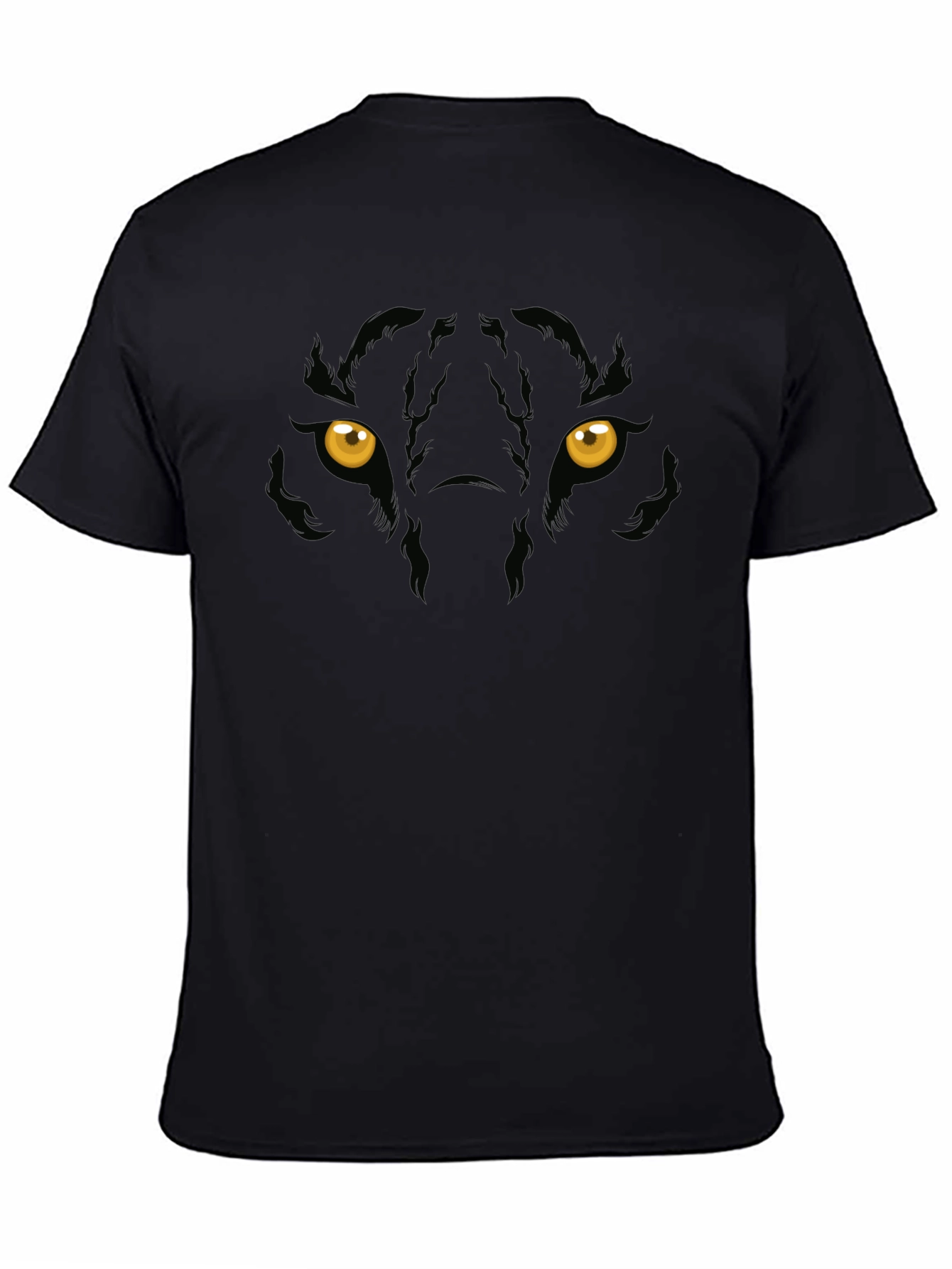 Black Black Panther Eyes Graphic Print Men's T-Shirt view 4