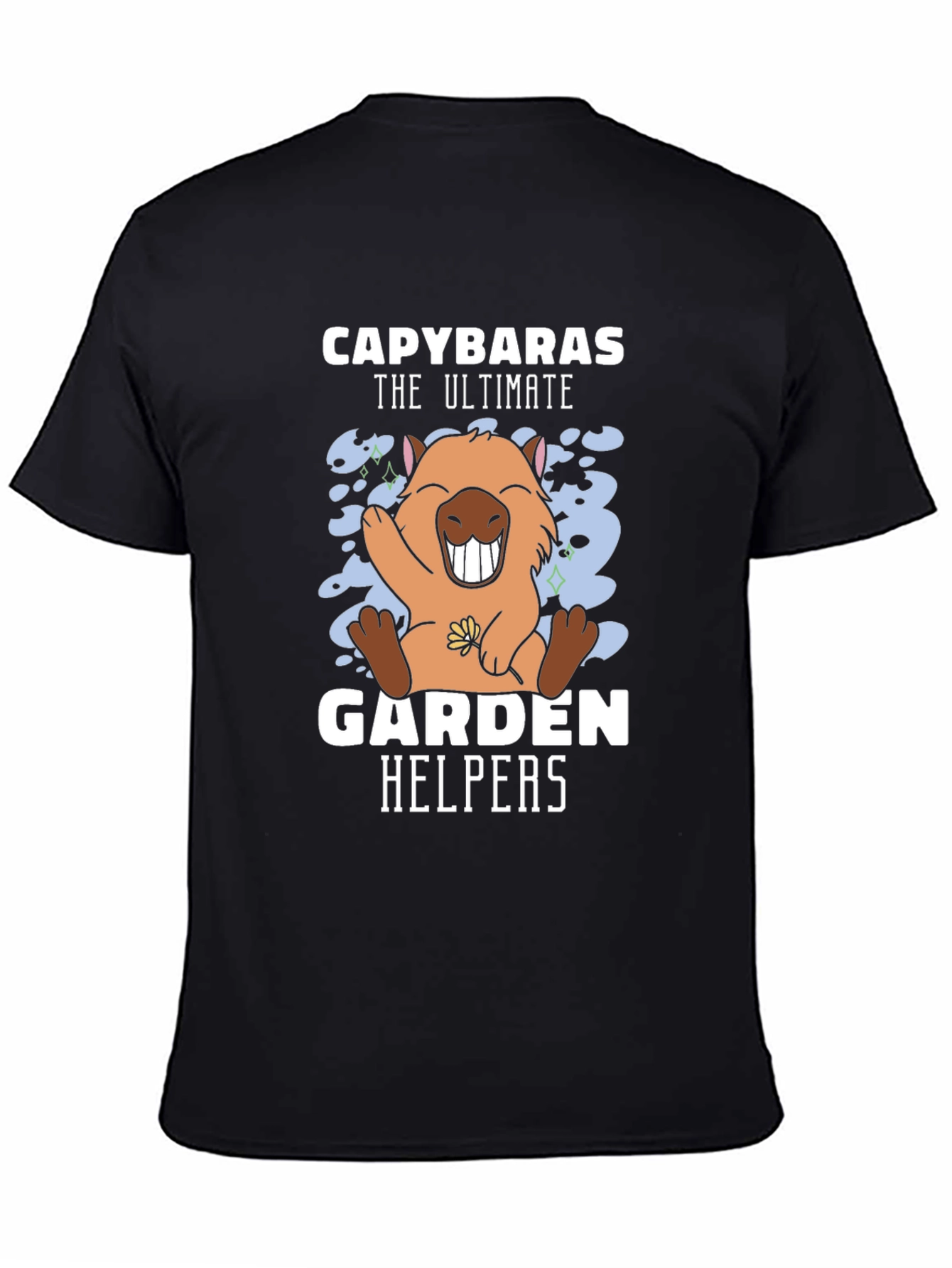 Black Capybara Garden Helpers Graphic Tee view 4