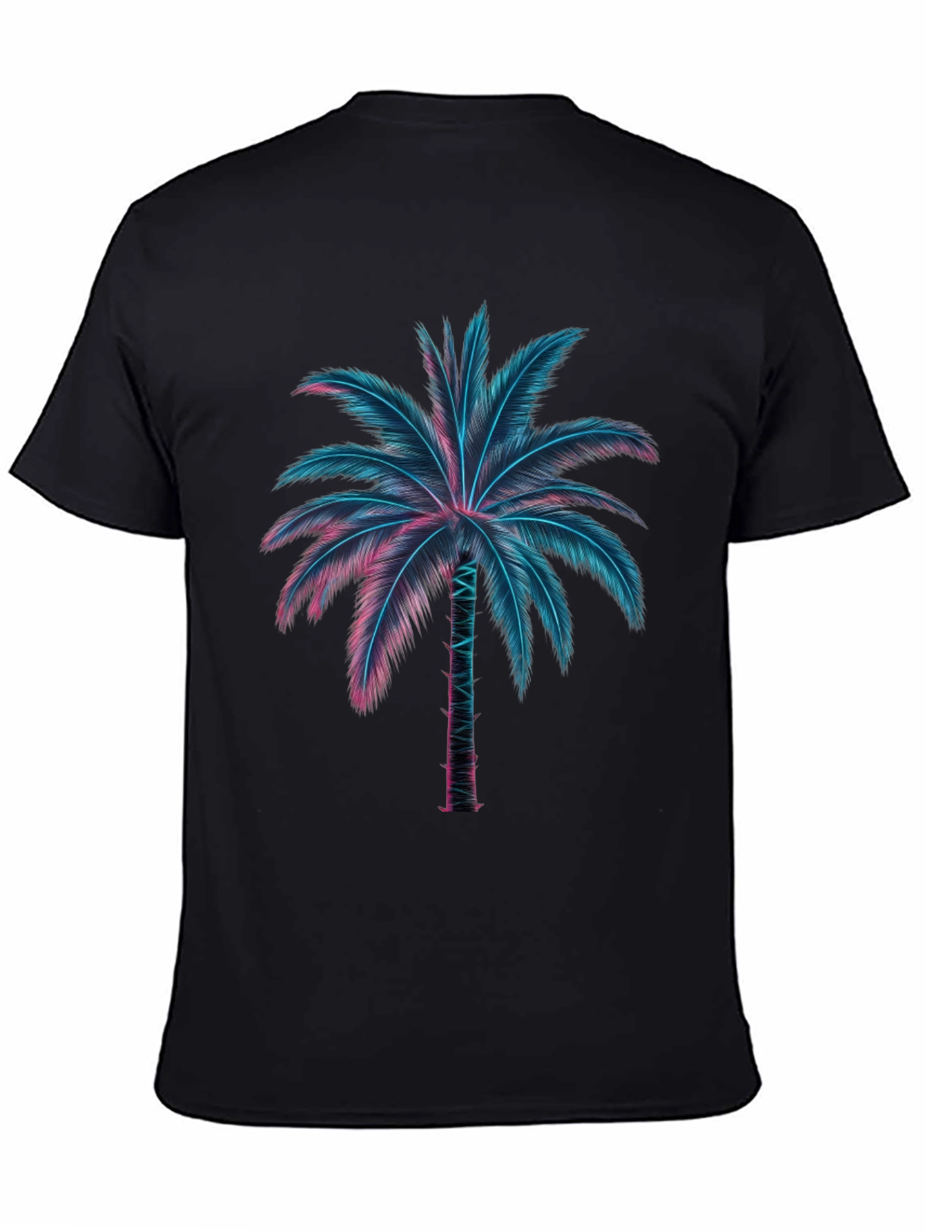 Black Neon Palm Tree Graphic Tee view 4