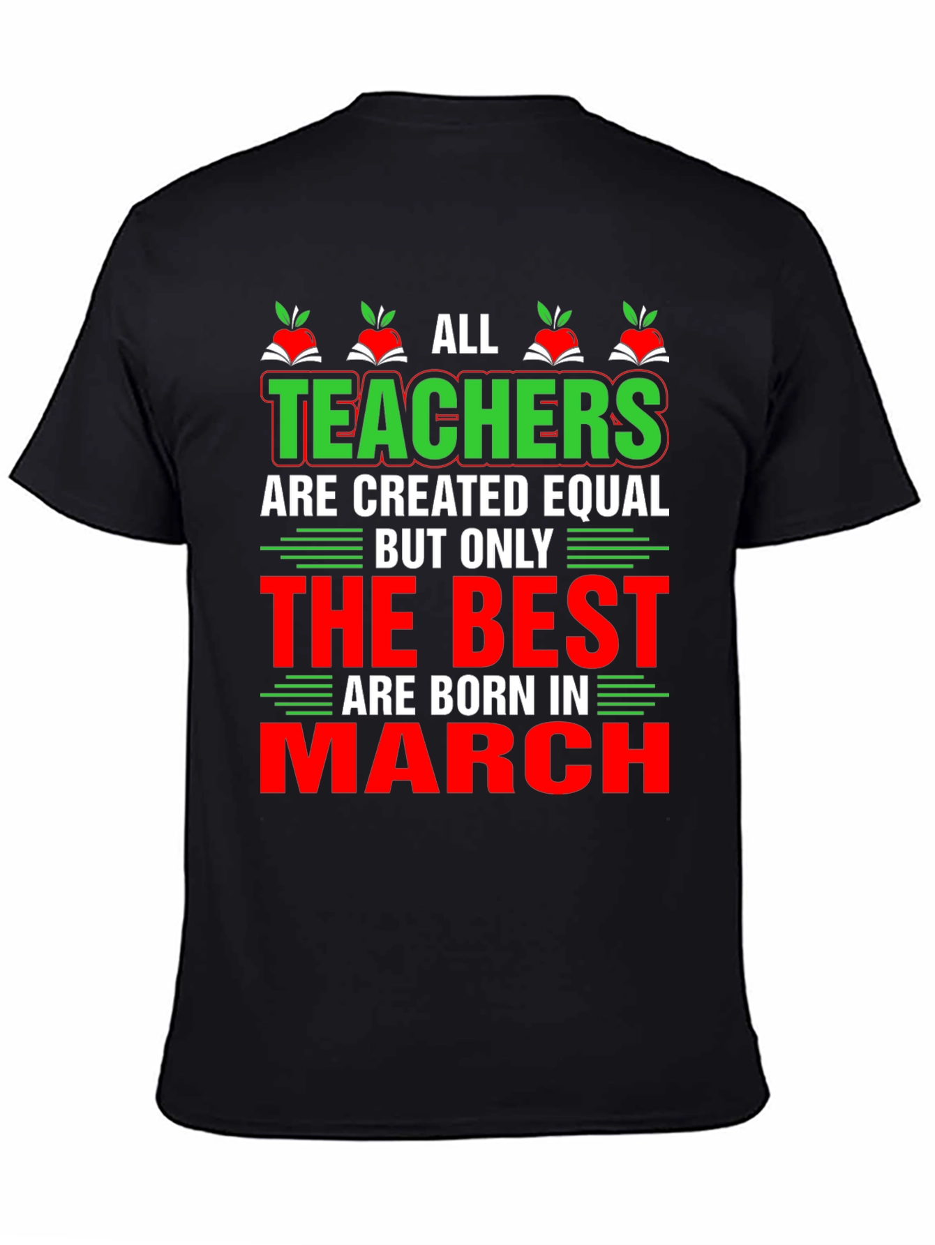 Black All Teachers are Created Equal T-Shirt view 4