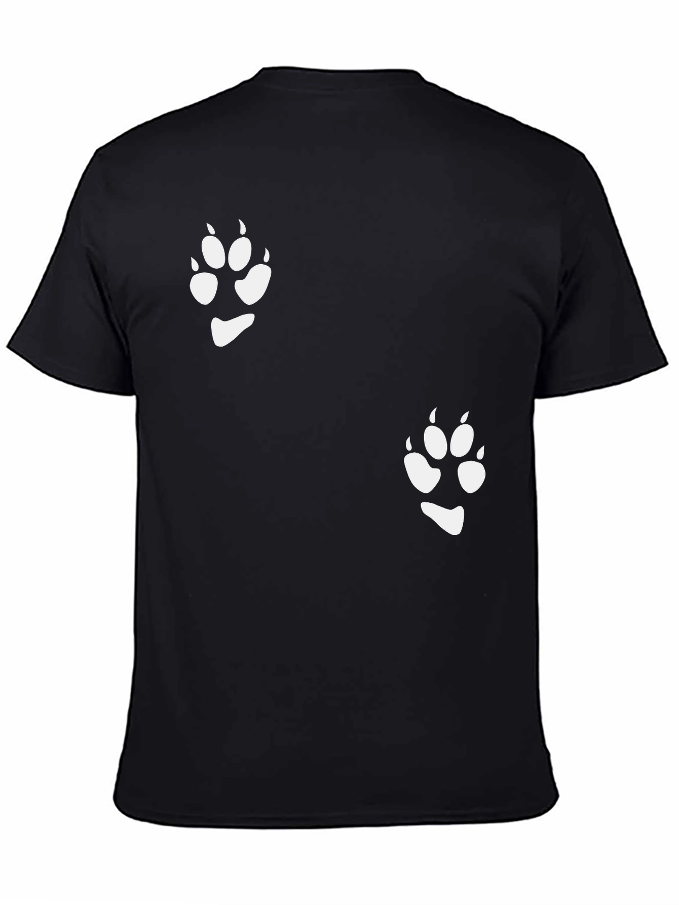 Paw Print Graphic Tee - Stylish Black T-Shirt - 4