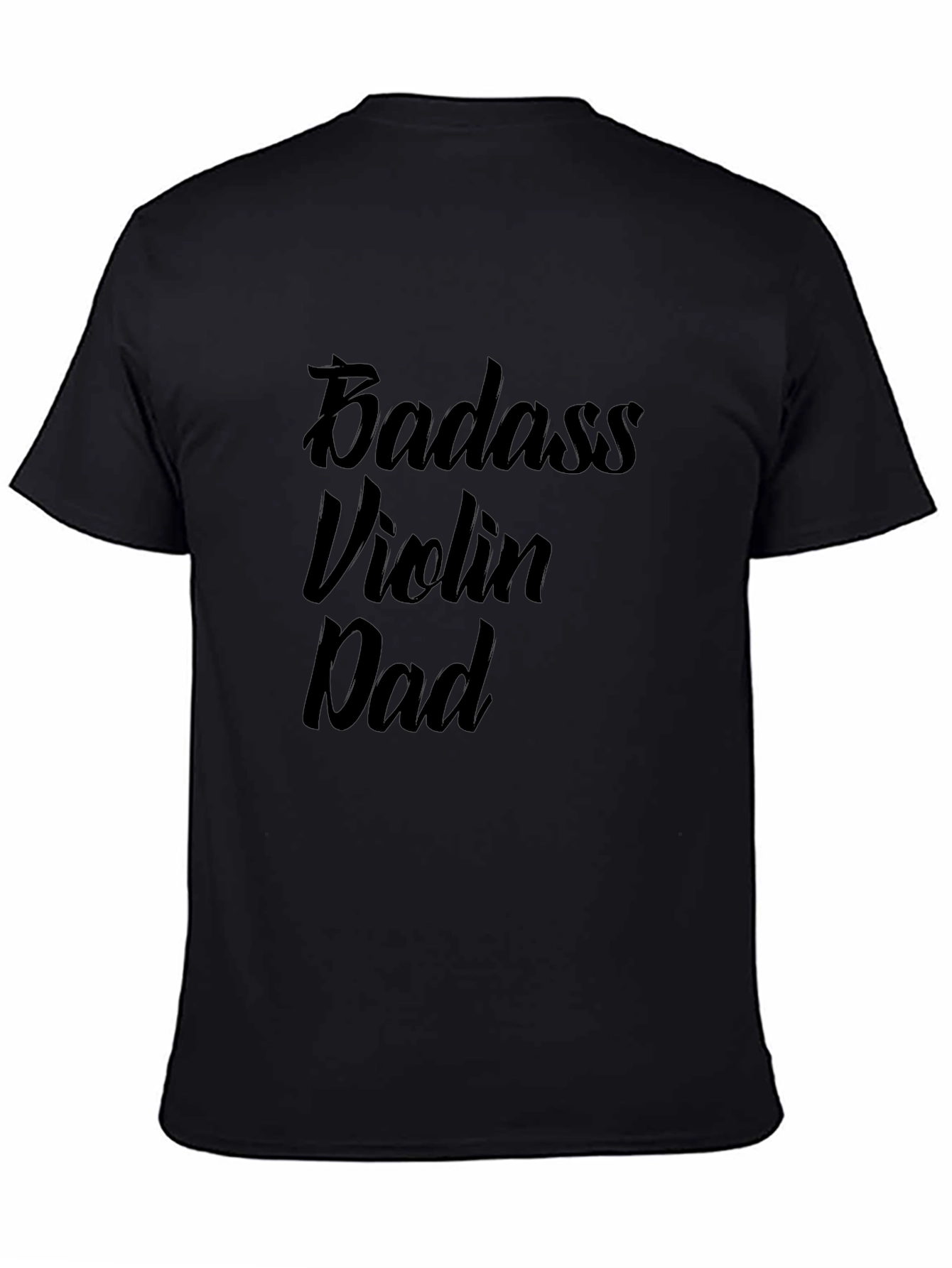 Black Badass Violin Dad Graphic Tee - Black view 4
