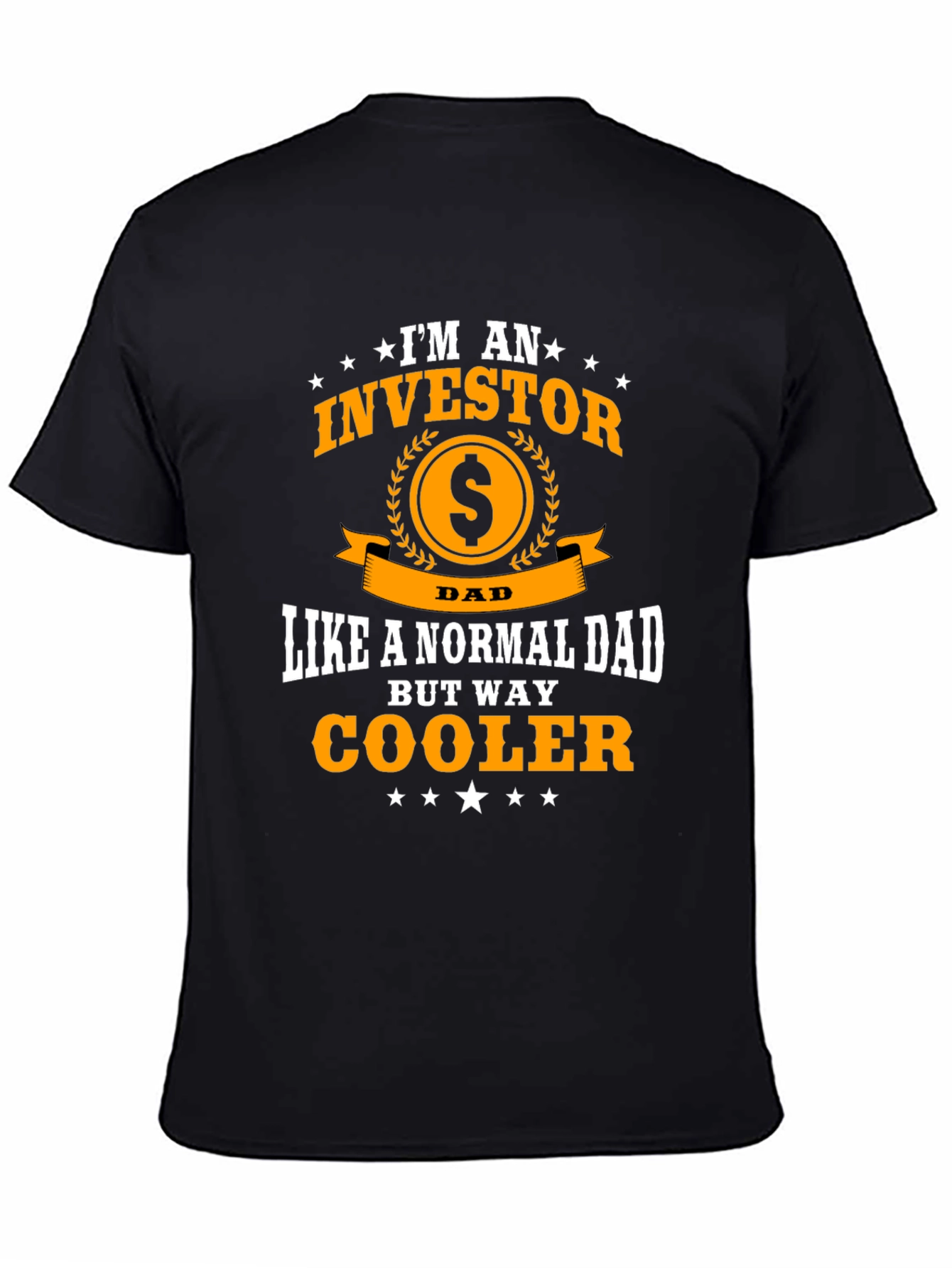 Black Investor Dad T-Shirt - Cool Father's Day Tee view 4