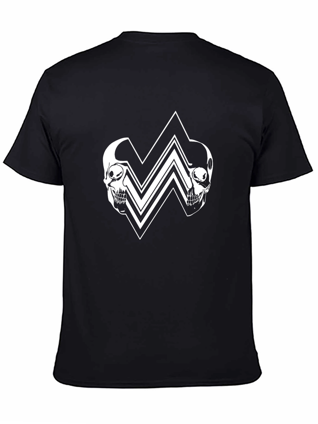 Black Skull Graphic Tee - Black Cotton Blend view 4