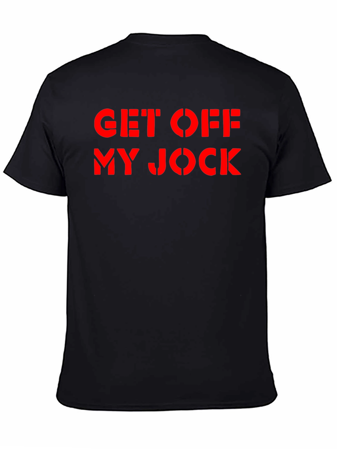 Black Get Off My Jock Graphic Tee - Black Cotton T-Shirt view 4