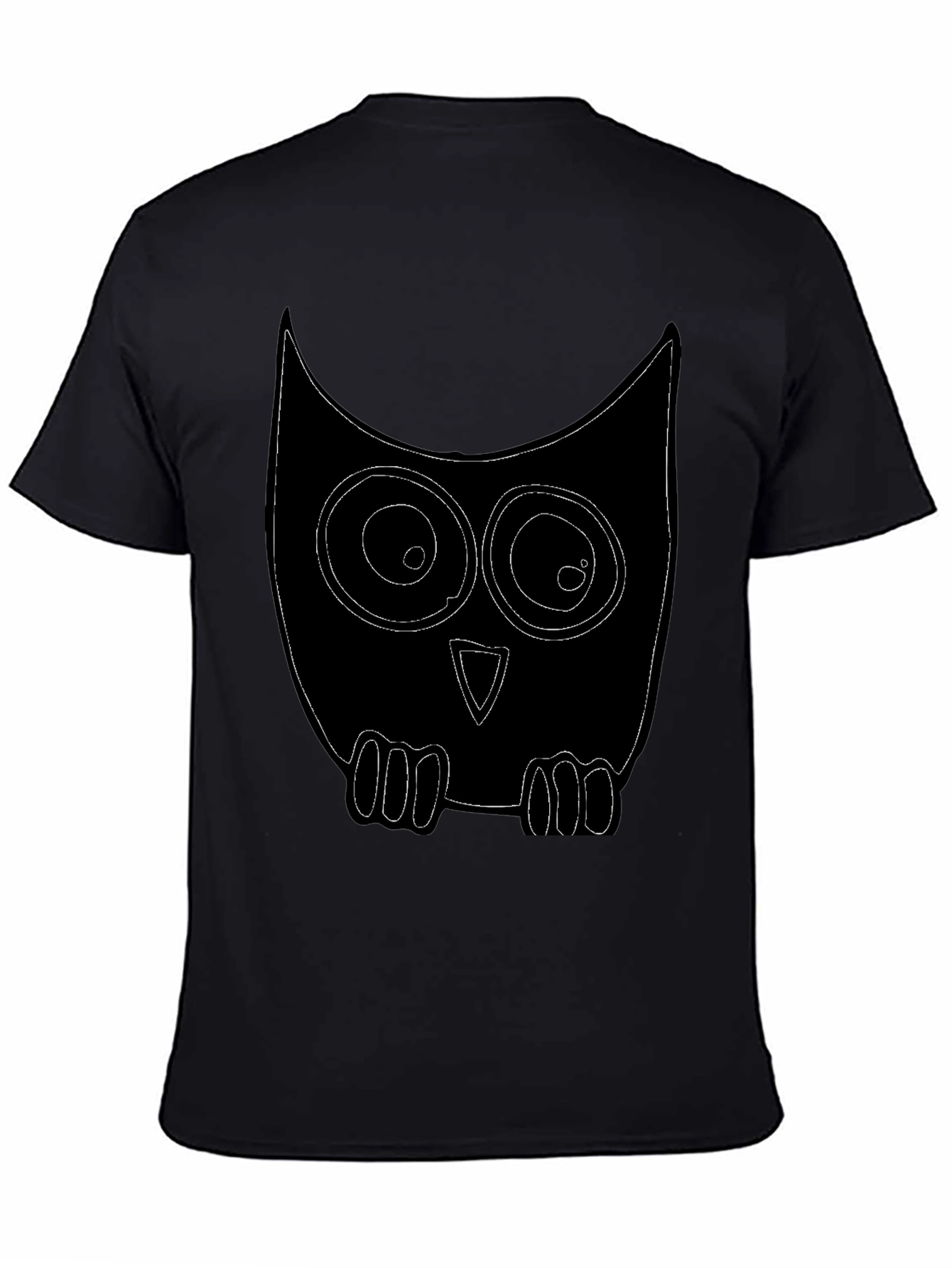 Black Owl Graphic Print Crew Neck T-Shirt view 4