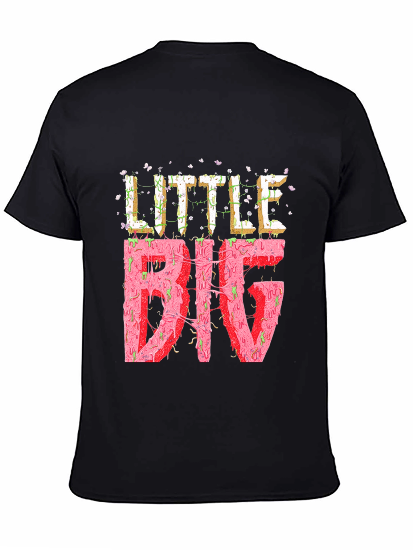 Black Little Big Graphic Tee - Statement T-Shirt view 4