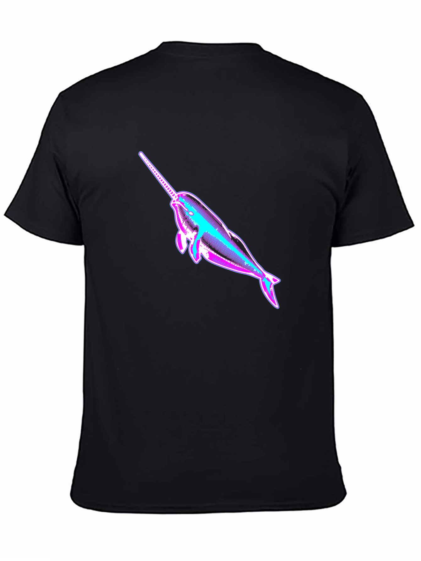 Black Narwhal Graphic Print Black T-Shirt view 4