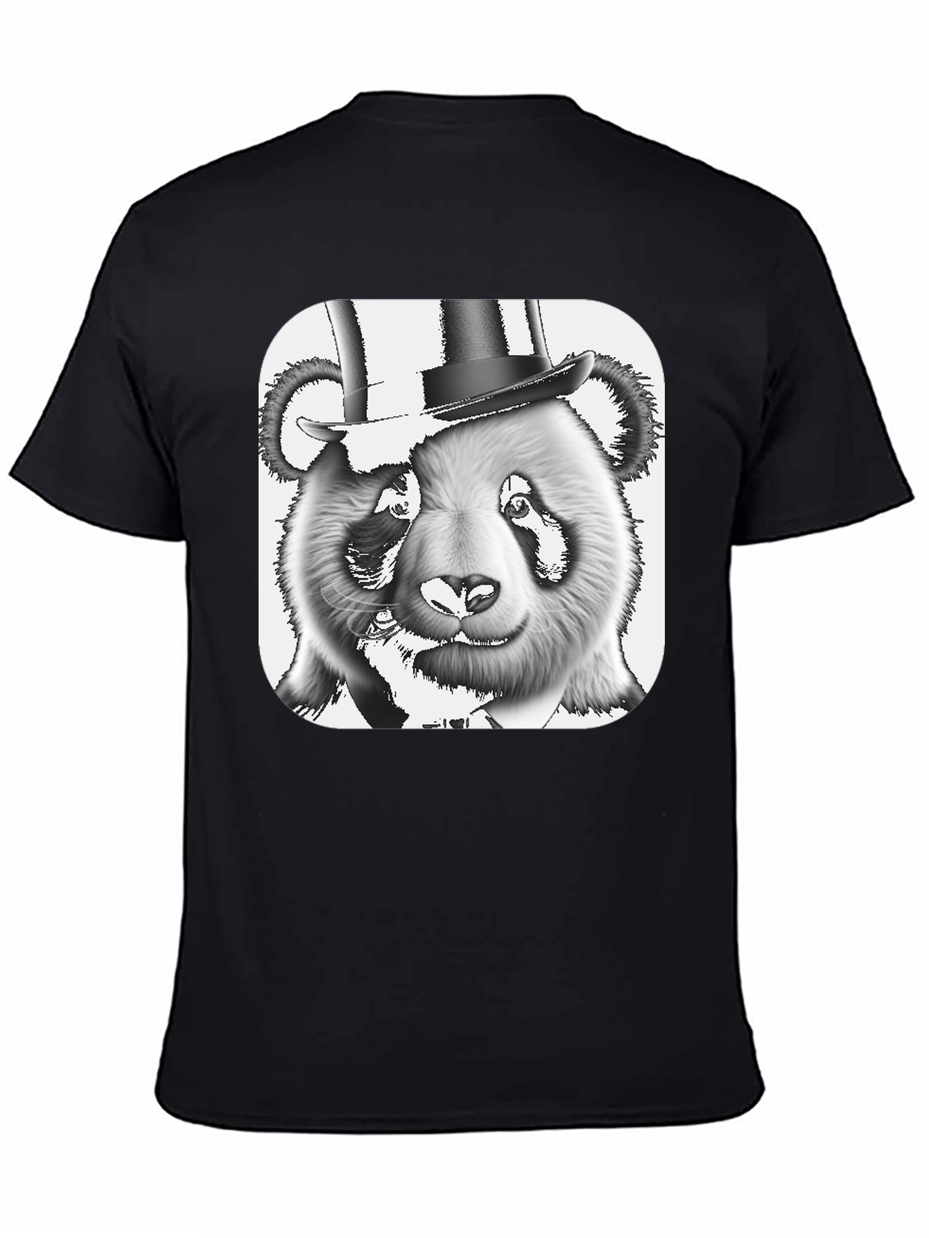 Black Panda Bear Top Hat T-Shirt - Stylish Graphic Tee view 4