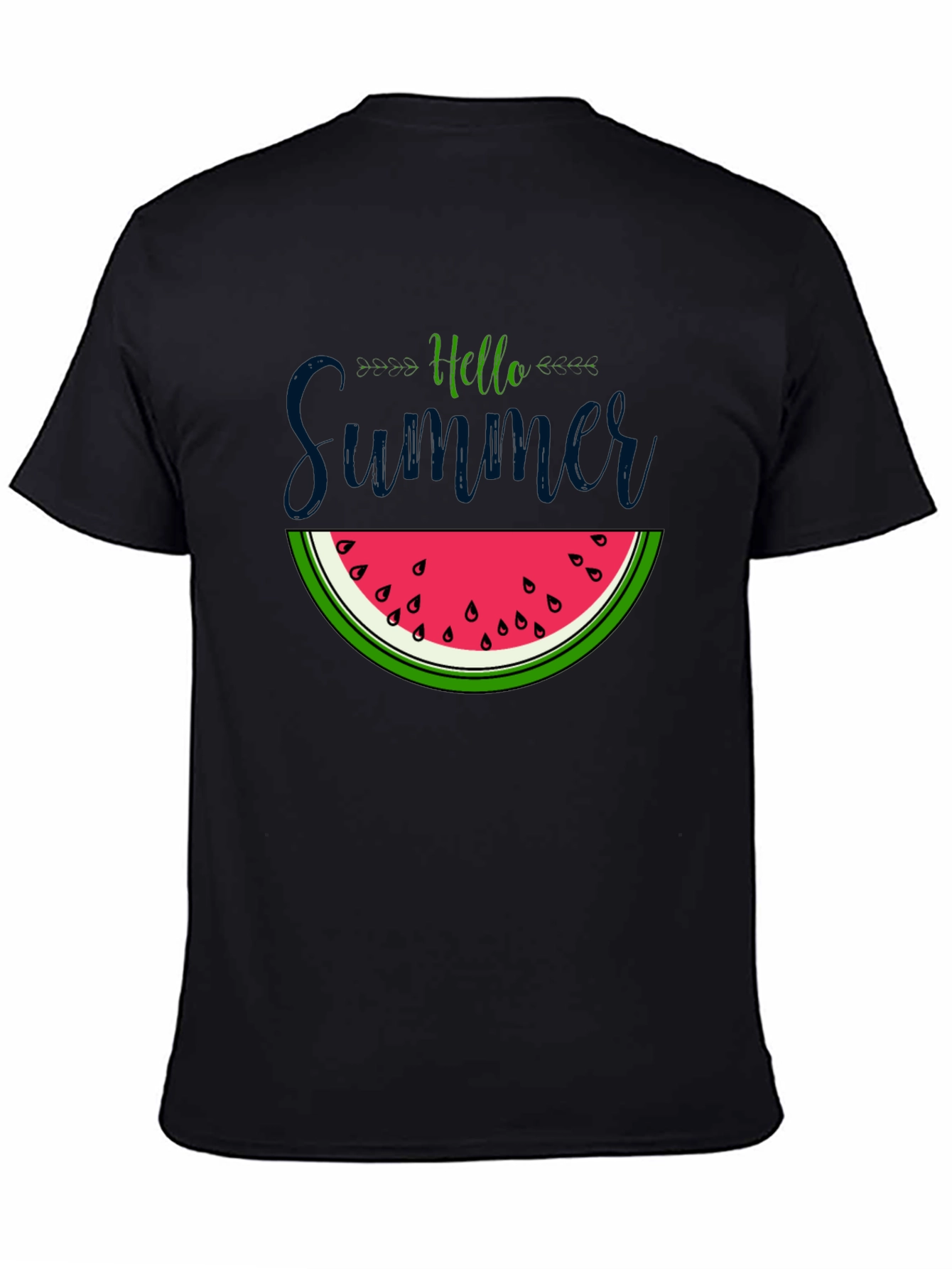 Black Hello Summer Watermelon Graphic Tee view 4