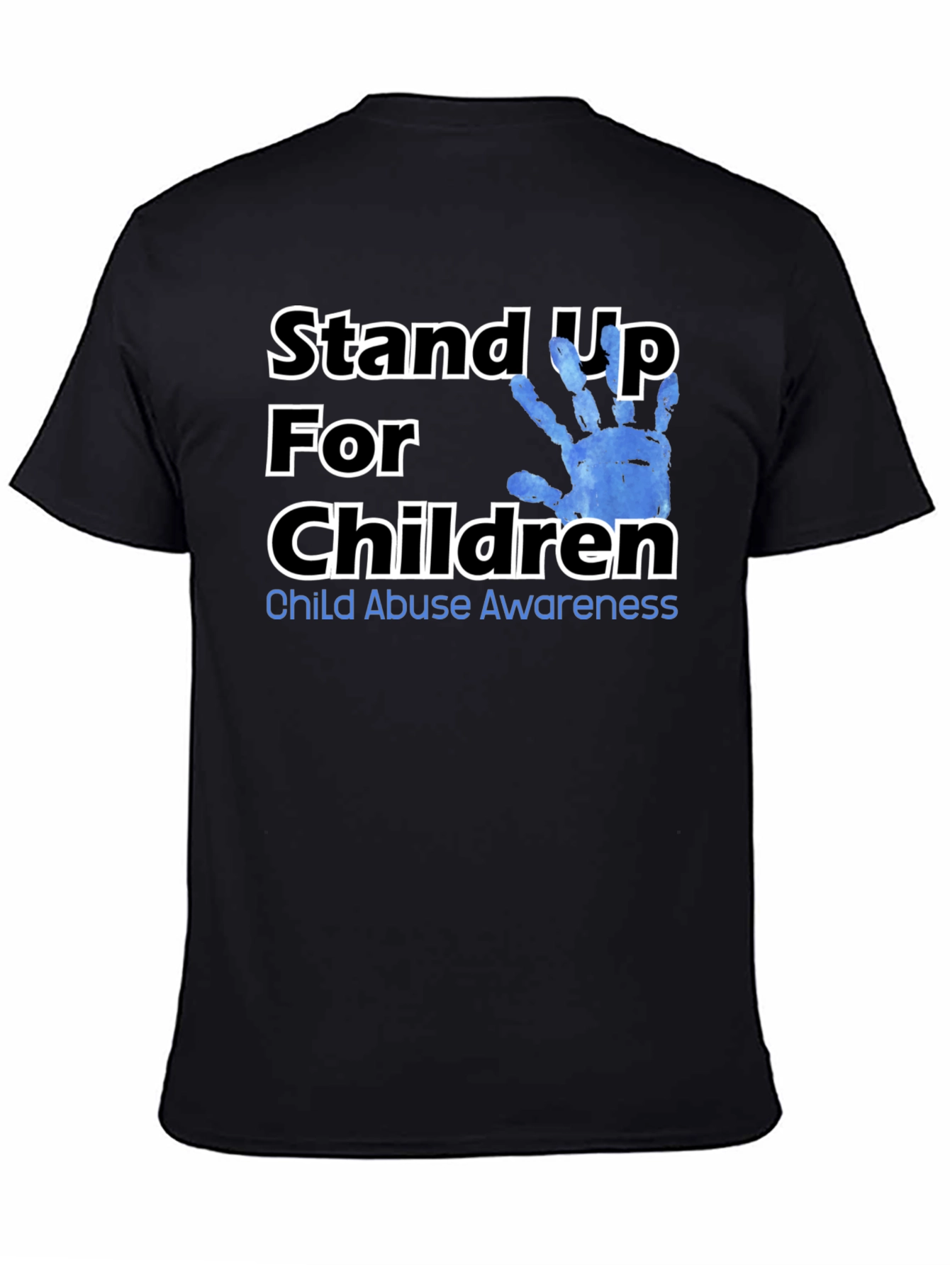 Black Stand Up For Children Awareness T-Shirt view 4