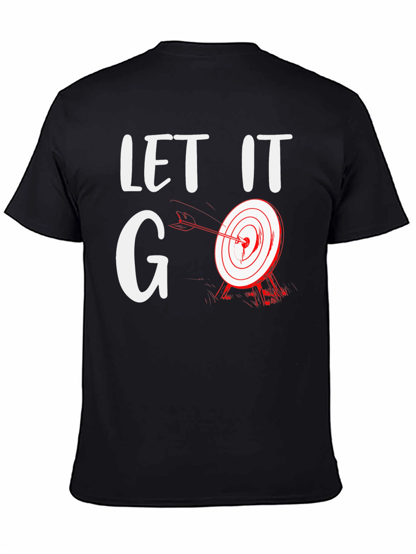 Black Let It Go Target T-Shirt - Funny Archery Tee view 4