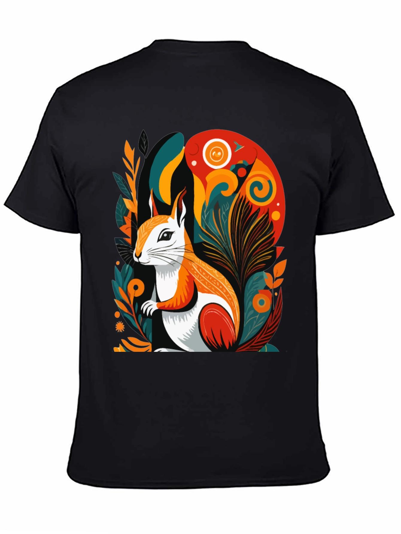 Black Squirrel Art Graphic Tee - Modern Style view 4