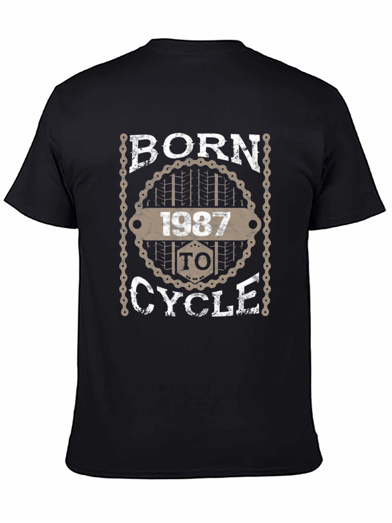 Black Born In 1987 To Cycle T-Shirt view 4