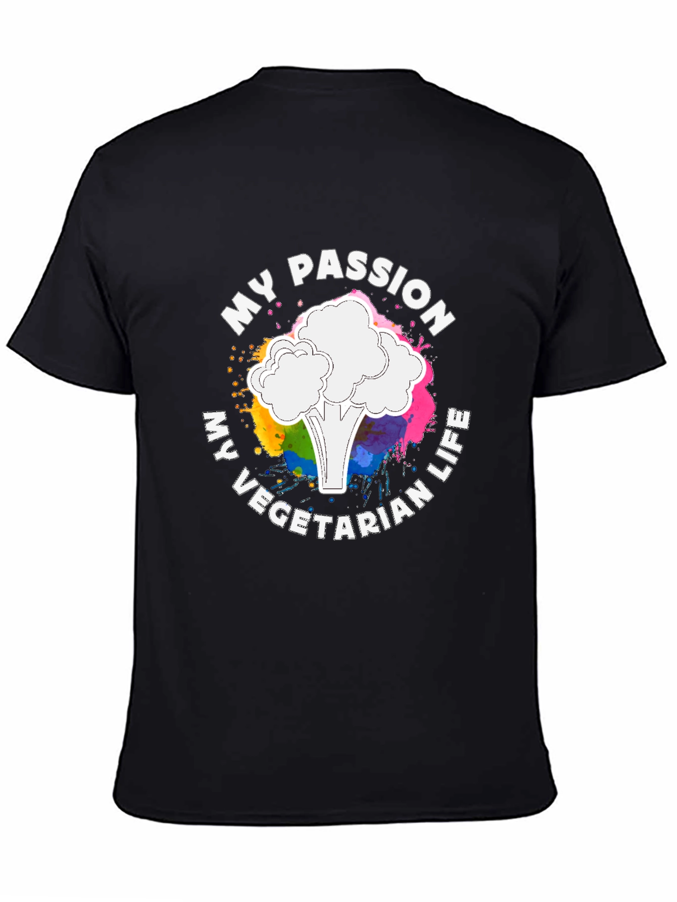 Black My Passion Vegetarian Life T-Shirt view 4