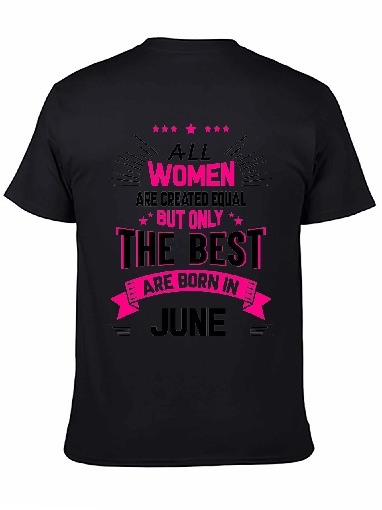 Black Best Women are Born in June T-Shirt view 4